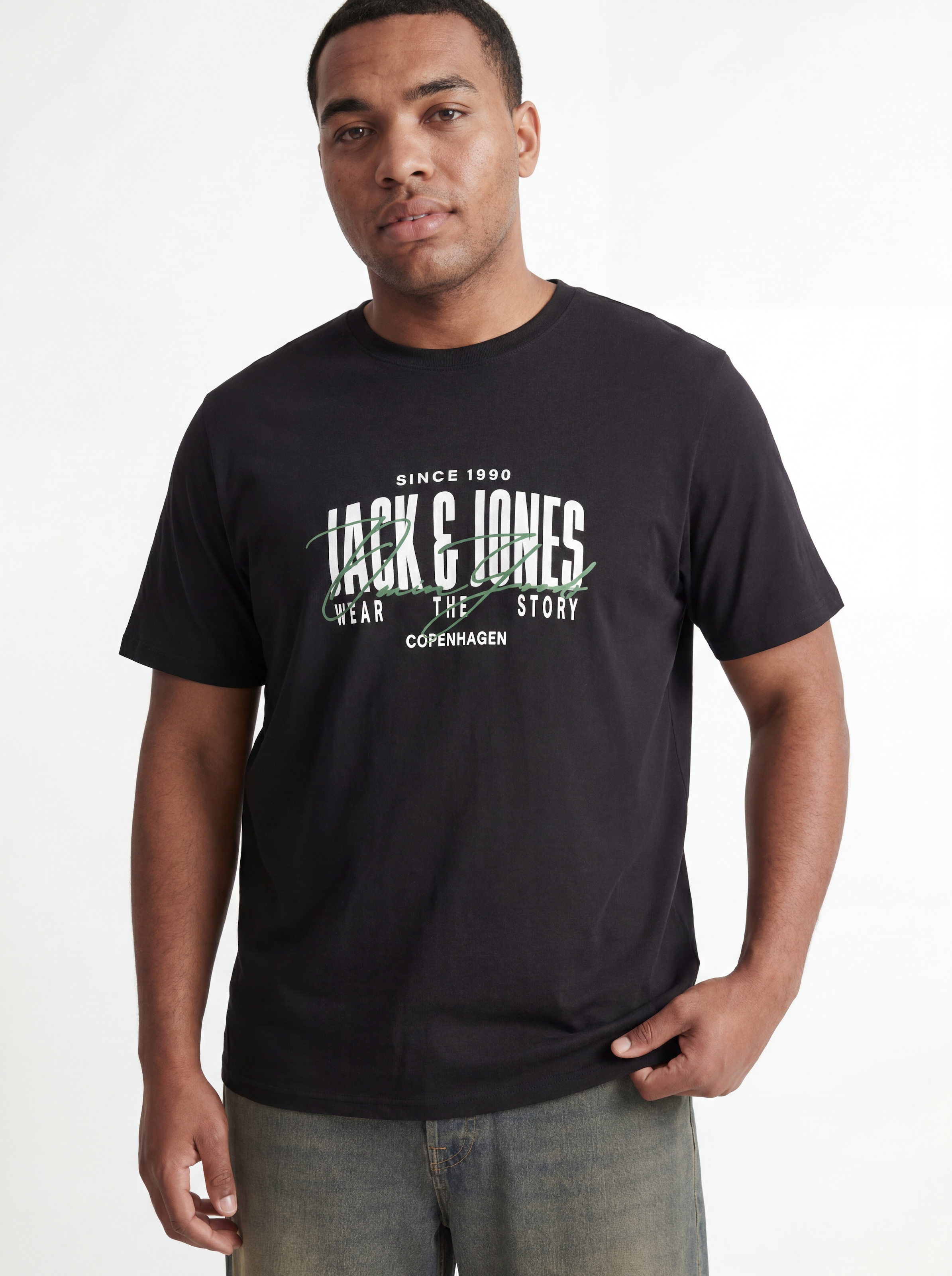 Jack & Jones PlusSize T-Shirt »JJAERO TEE SS CREW NECK PLS« Baumwolle, regular fit
