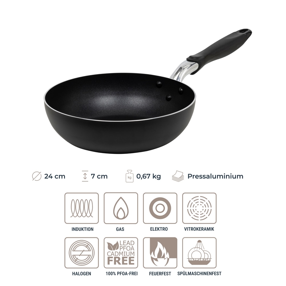 RESTO Kitchenware Wok »Antares, Bratpfanne antihaftbeschichtet und spülmaschinenfest« Aluminium 1 Stk. tlg. Induktion, für alle Herdarten geeignet