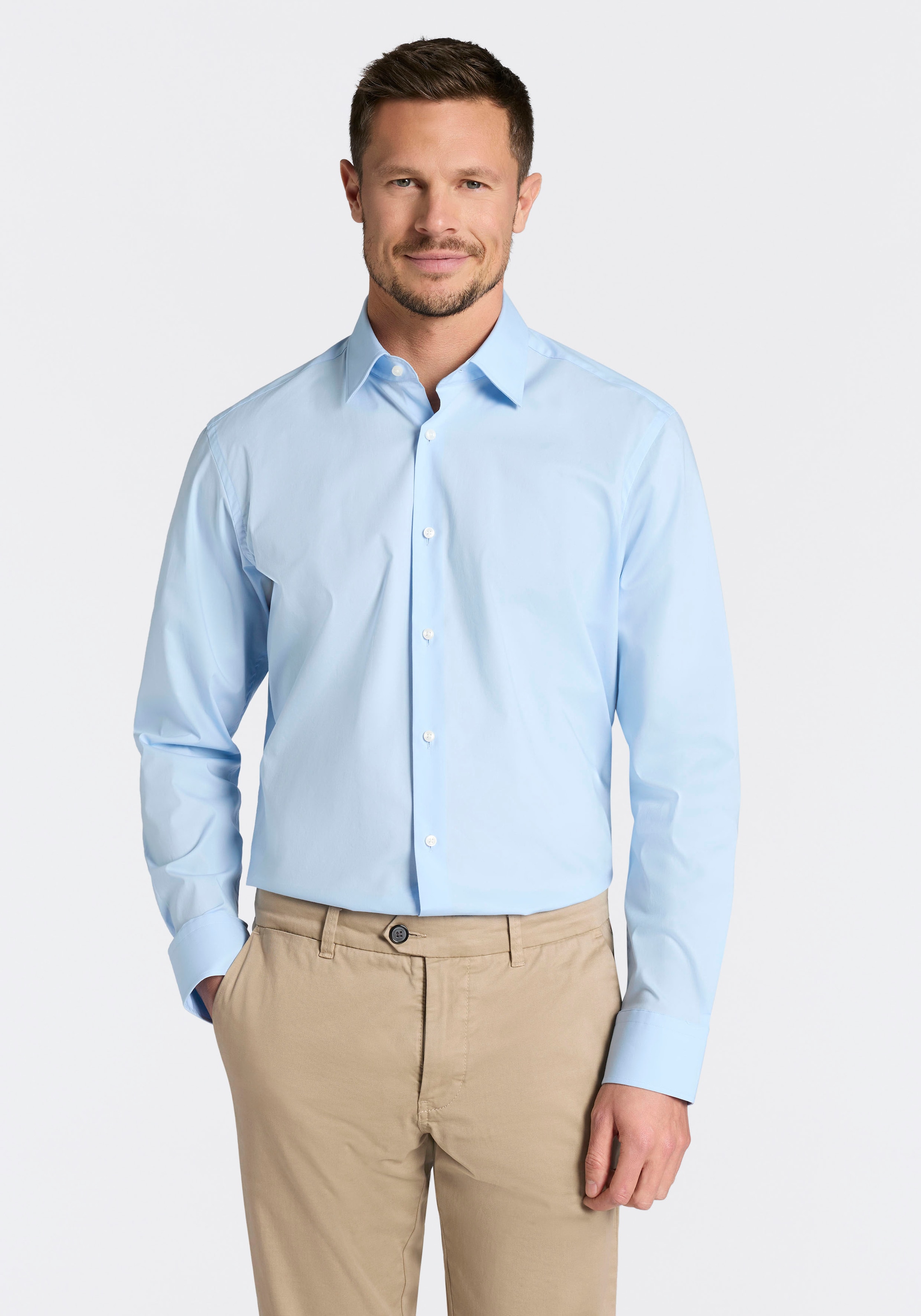 BOSS Businesshemd Kentkragen, Regular Fit, bügelleichte Qualität