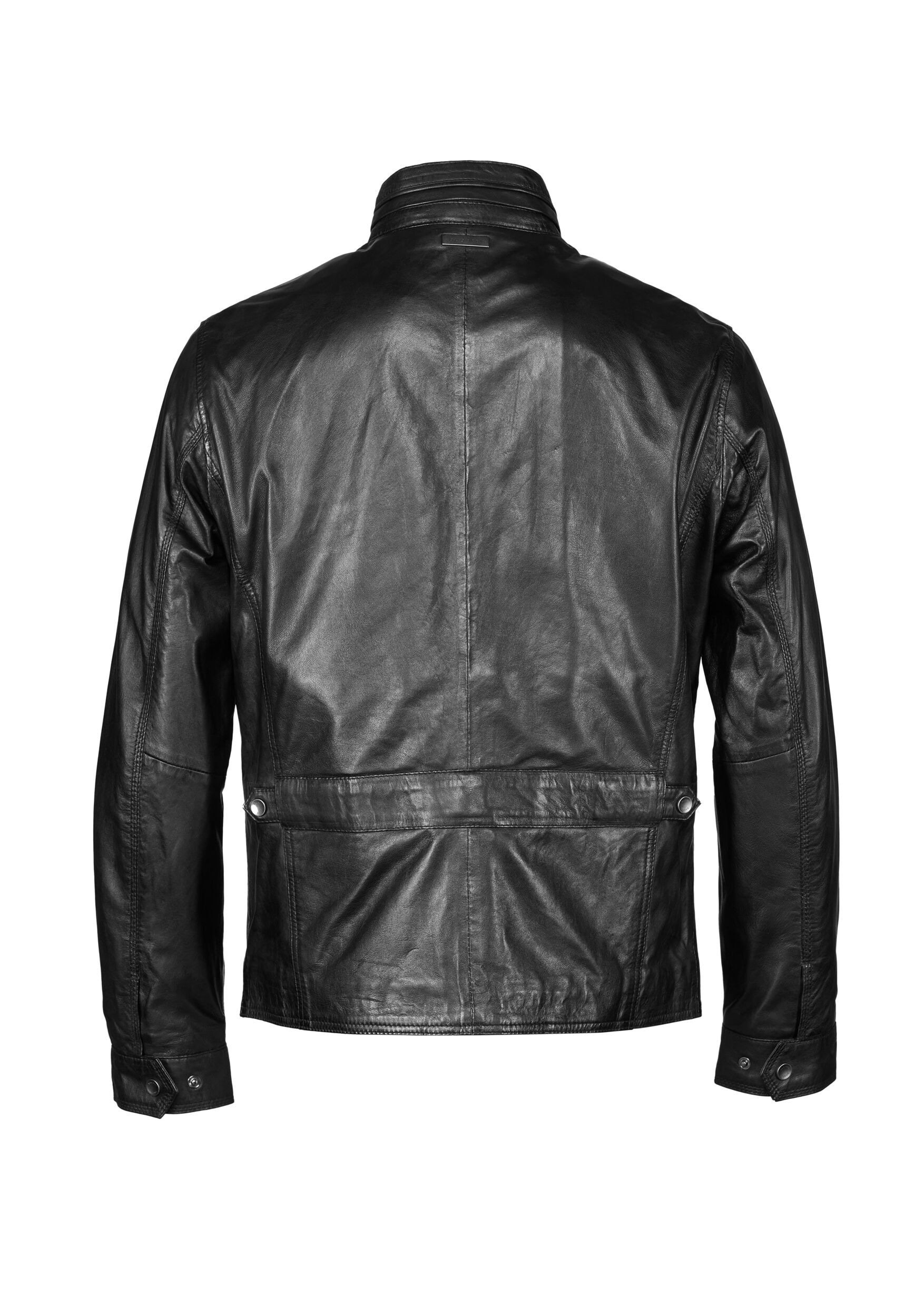 bugatti Lederjacke »BUNICOLO« ohne Kapuze mit Stehkragen und Reisverschlüssen