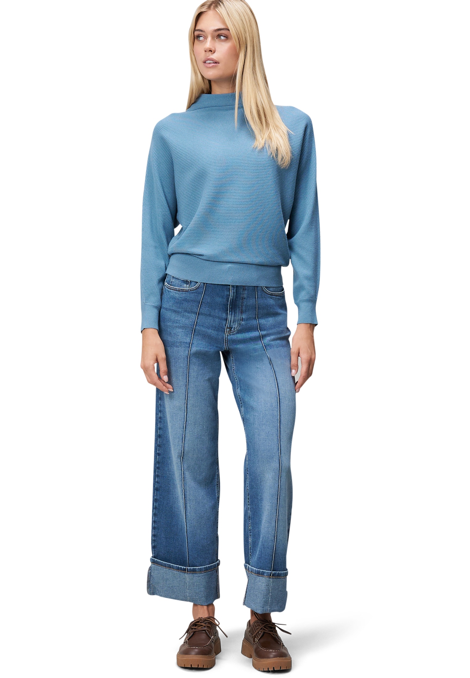 Zero Rundhalspullover »Pullover strukturiert mit Stehkragen«