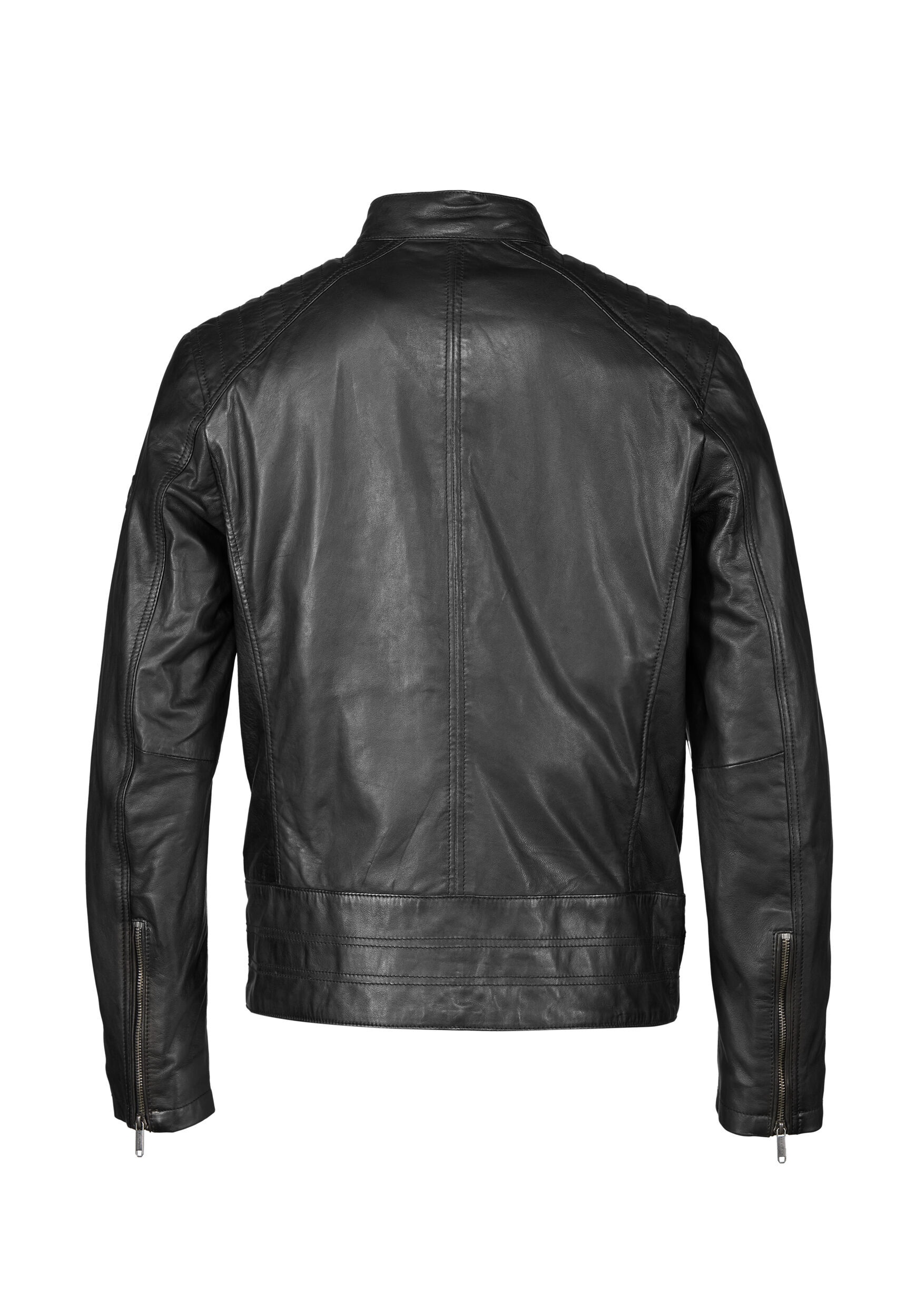 bugatti Lederjacke »BUDOMENICO« ohne Kapuze mit Stehkragen
