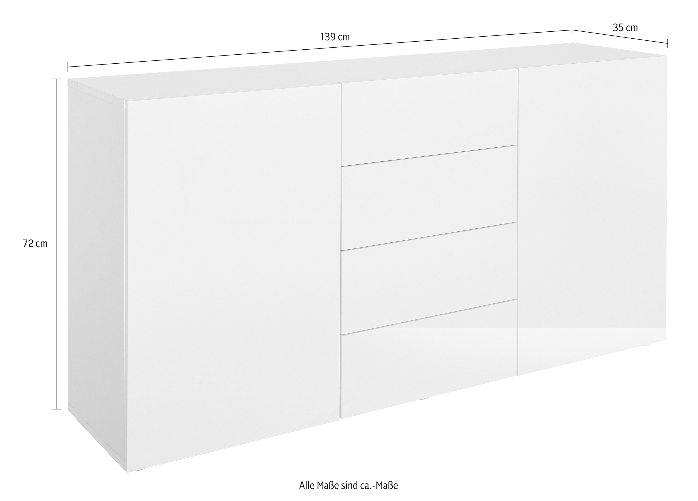 borchardt Möbel Sideboard »Massa«, Breite 139 cm