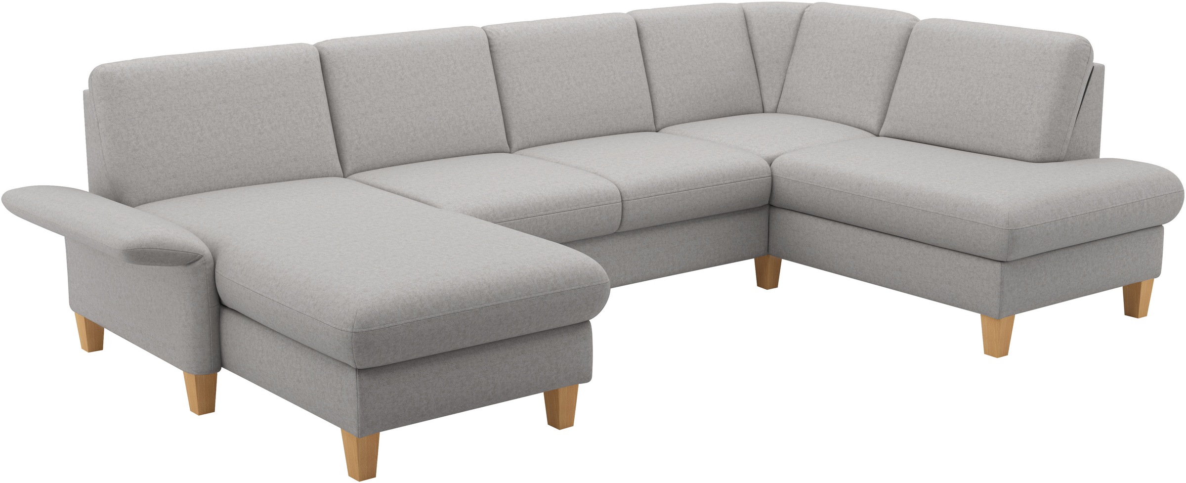 Home affaire Wohnlandschaft »Rochelle, U-Form«, optional mit Armteilverstellung, mit Bettfunktion & Bettkasten