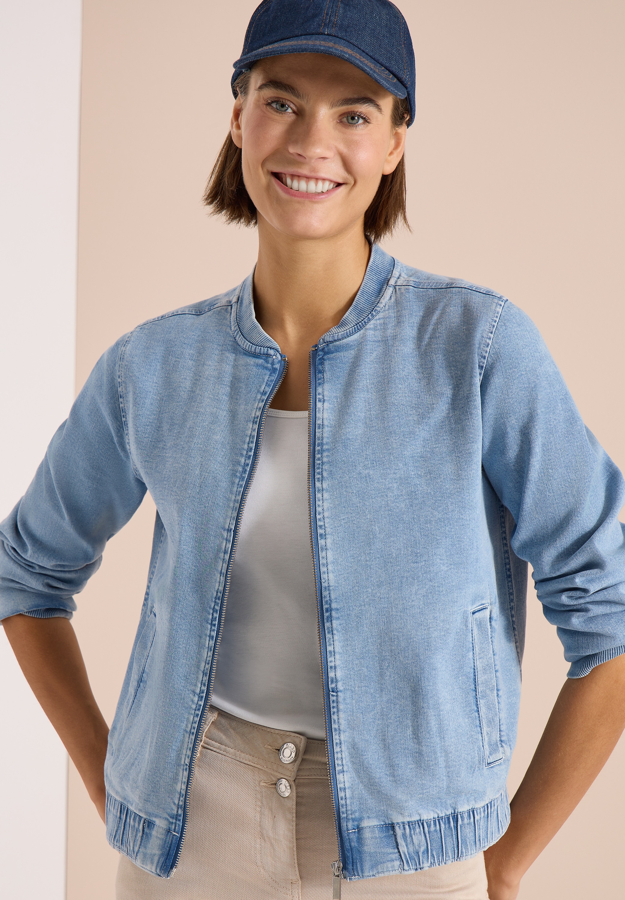 Cecil Blouson ohne Kapuze in Jeansqualität mit Zipper