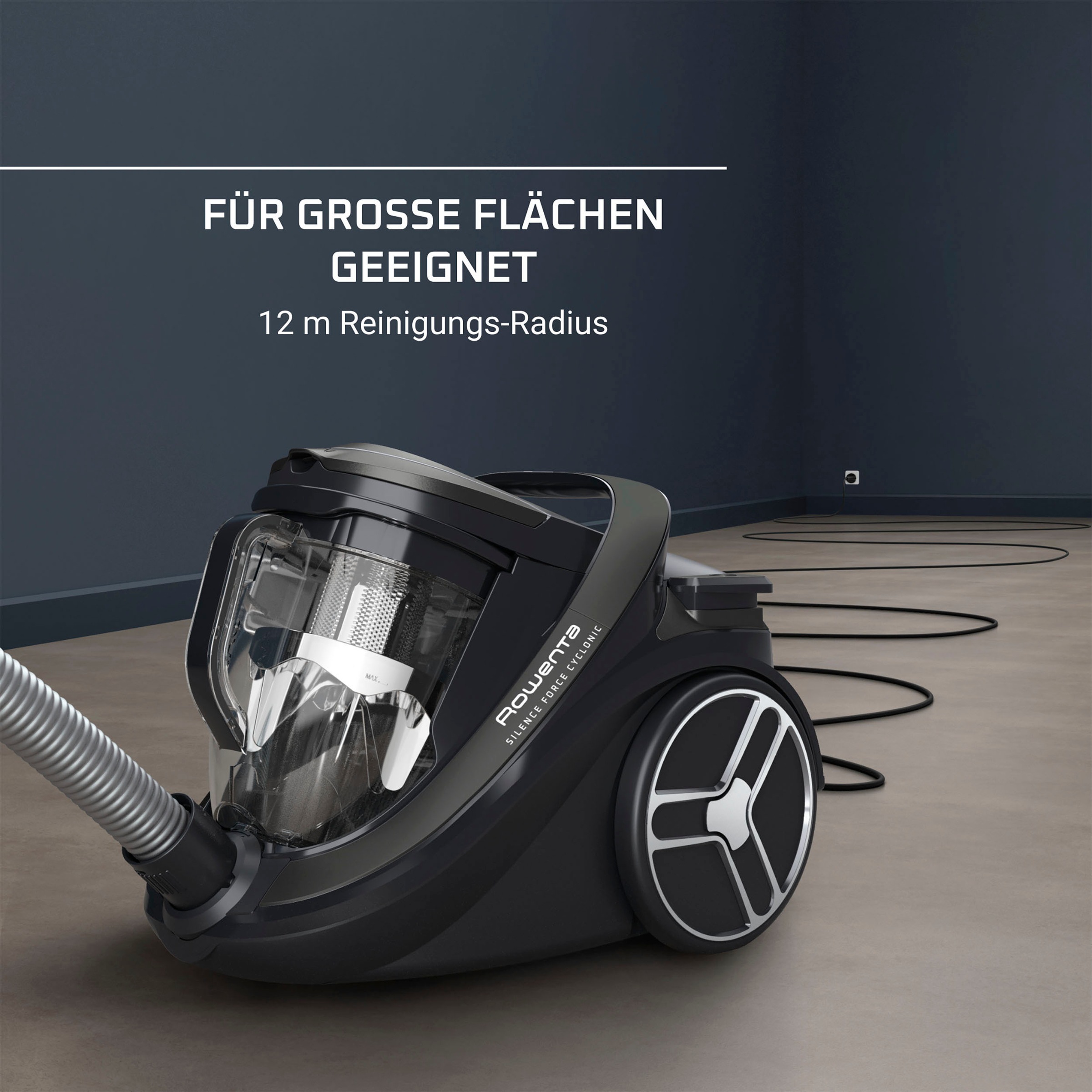 Rowenta Bodenstaubsauger »RO7935 Silence Force Cyclonic Parkett«, 500 W, beutellos, mit nur 59 dB(A), 12 m Aktionsradius, Staubbehältervolumen 2,5 Liter