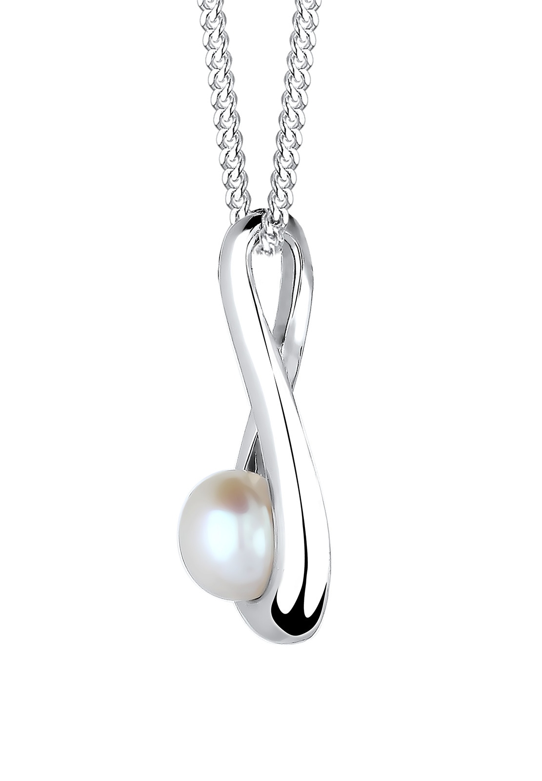 Elli Silberkette »Halskette Infinity Süßwasserzuchtperle 925 Sterling Silber«