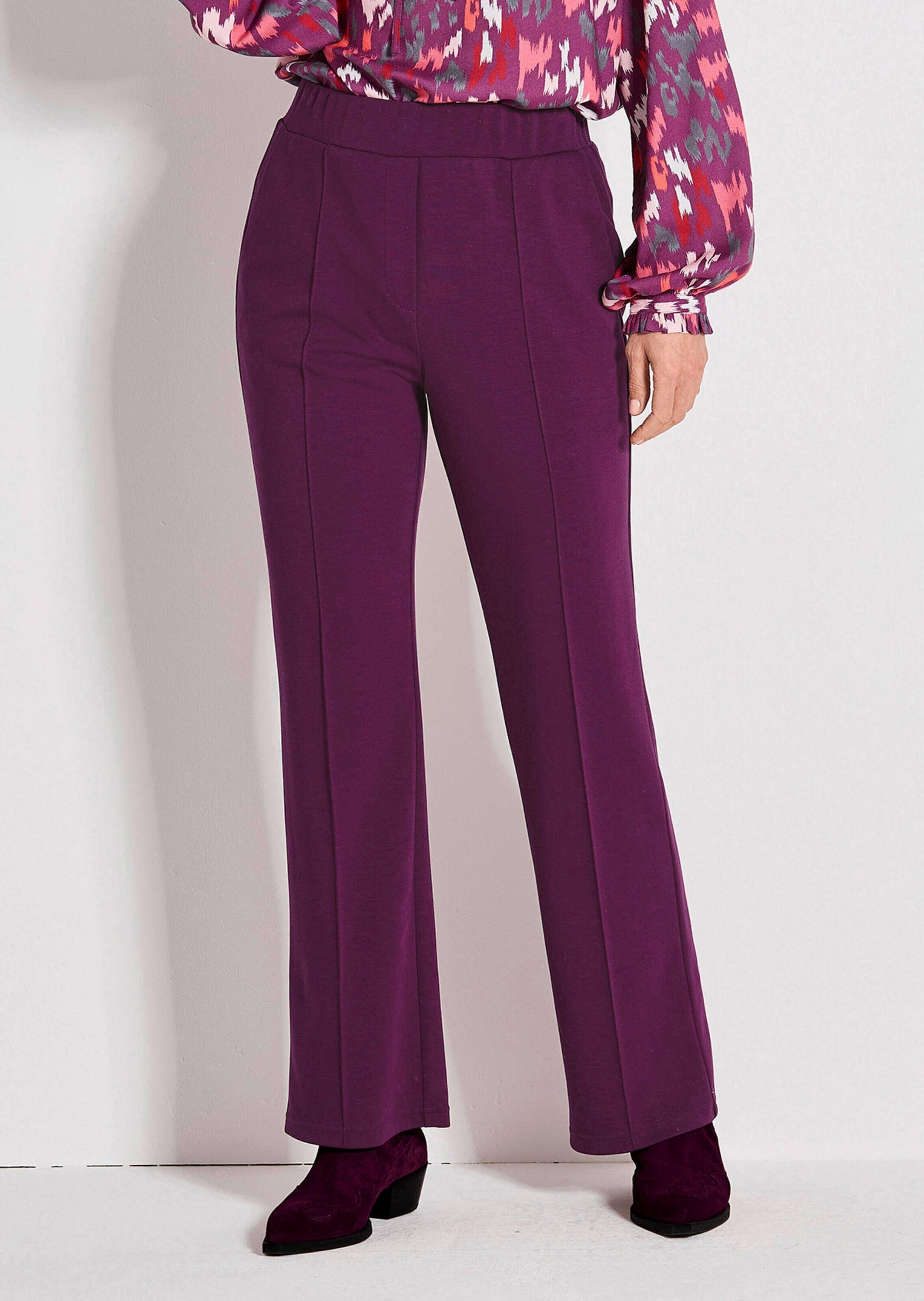 GOLDNER Chinohose »Jerseyhose VERA mit Biesen«