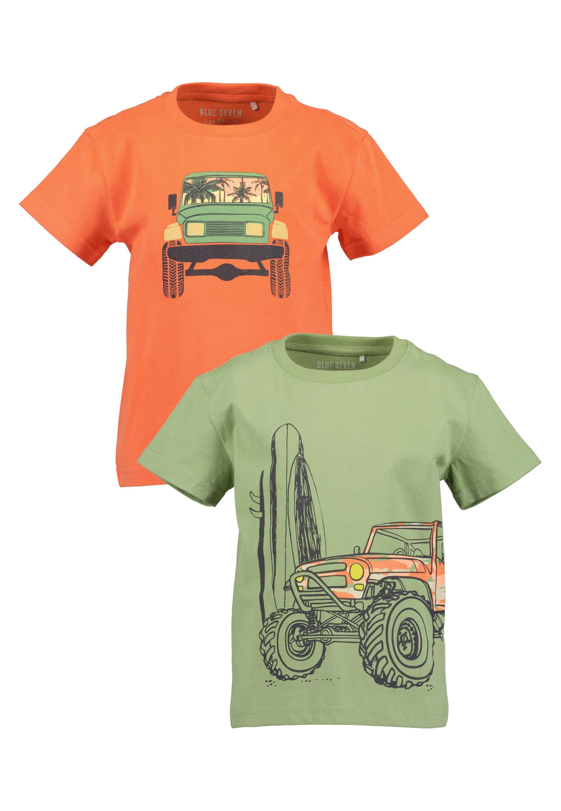 Blue Seven Kurzarmshirt, (Packung, 2 tlg.), mit großen, plakativen Frontmotiven