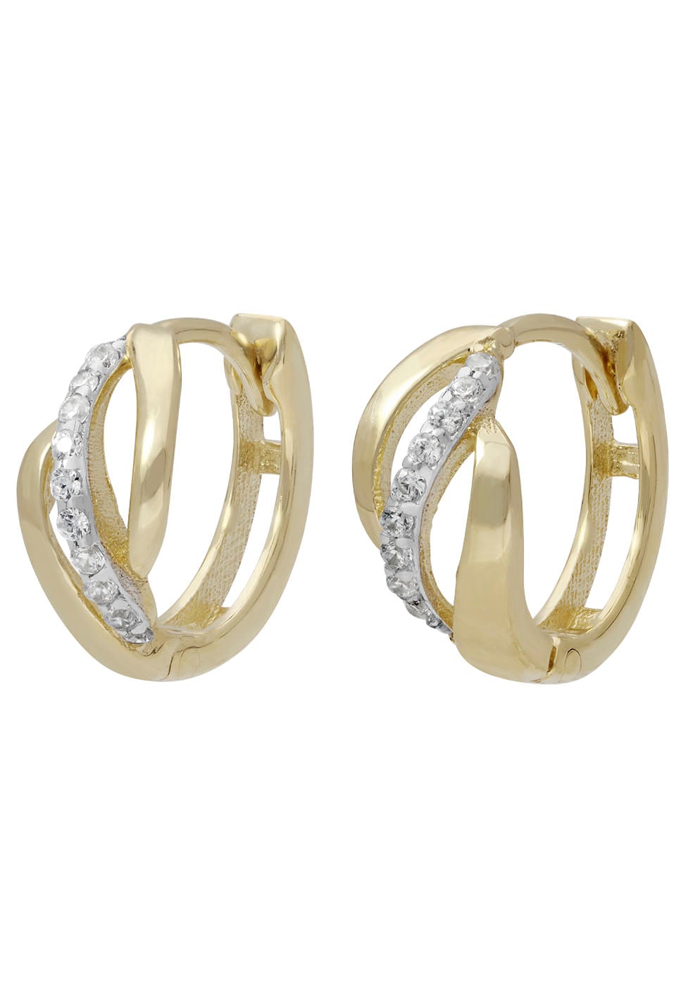 Firetti Paar Creolen »Schmuck Geschenk Gold 333 Ohrschmuck Gold glitzernd«, mit Zirkonia (synth.)