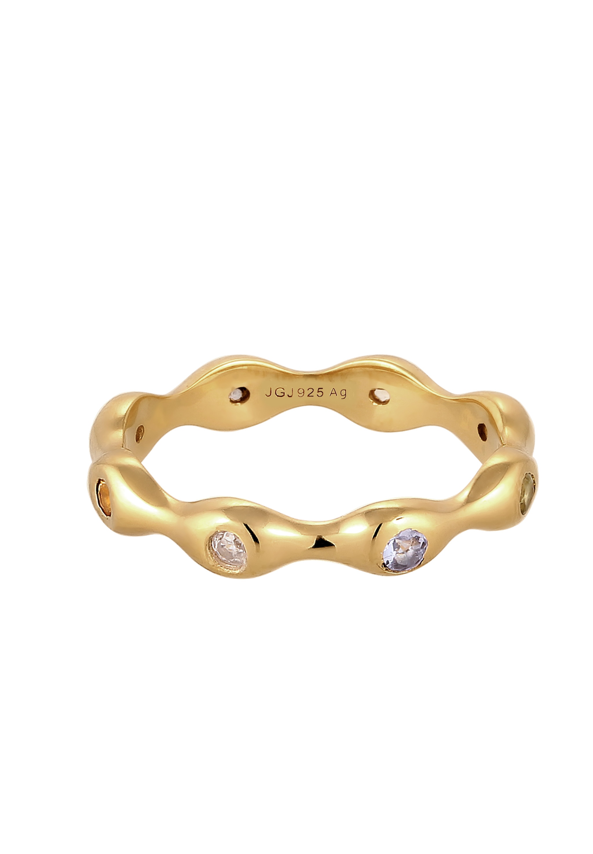 Elli Premium Silberring »Ring Mondstein Periodot Tanzanite 925 Sterling Silber vergoldet«