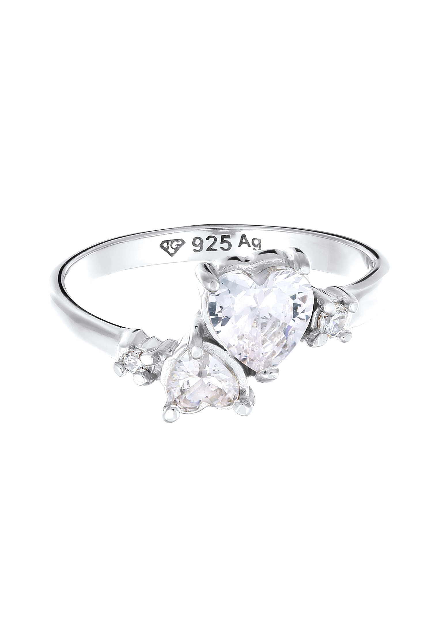 Elli Silberring »Ring Herz Zirkonia Weiß Liebe 925 Sterling Silber«