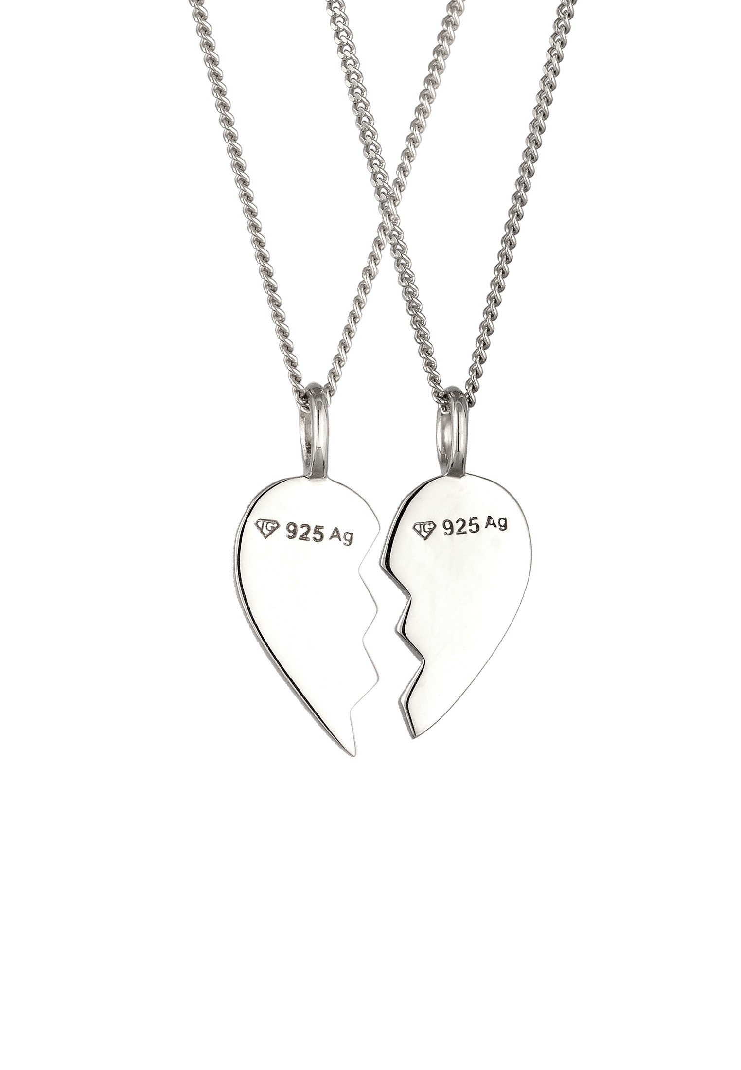 Elli Ohrring und Ketten Set »Halskette Set mit geteilten Herz 925 Sterling Silber«