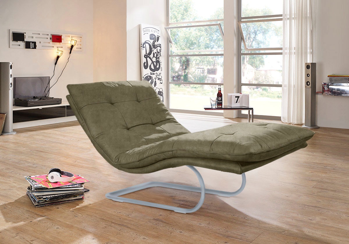 W.SCHILLIG Relaxliege »daily dreams«, in Waffelkissen-Optik, wahlweise mit Motor, silber matt, in 2 Breiten