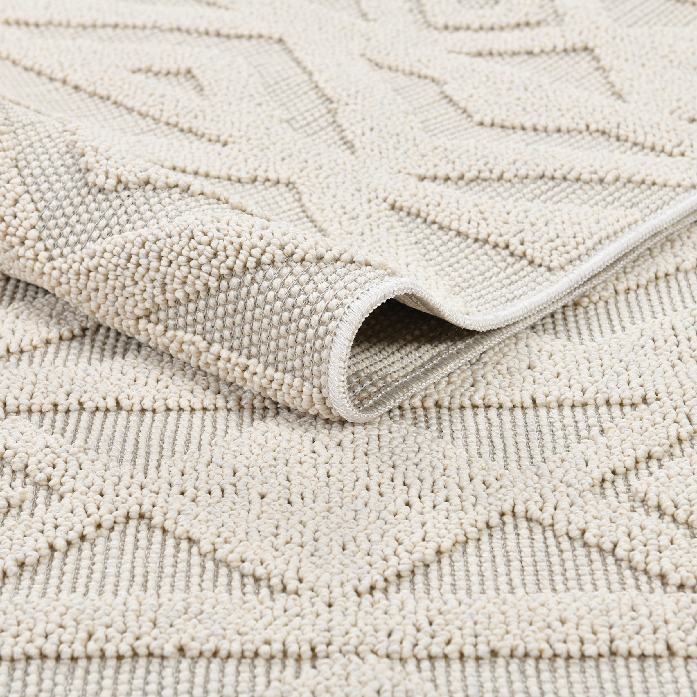 LeGer Home by Lena Gercke Teppich »Askja Outdoor«, rechteckig, 12 mm Höhe, Hoch-Tief Effekt, Teppich im Boho Stil, Outdoor geeignet, Camping
