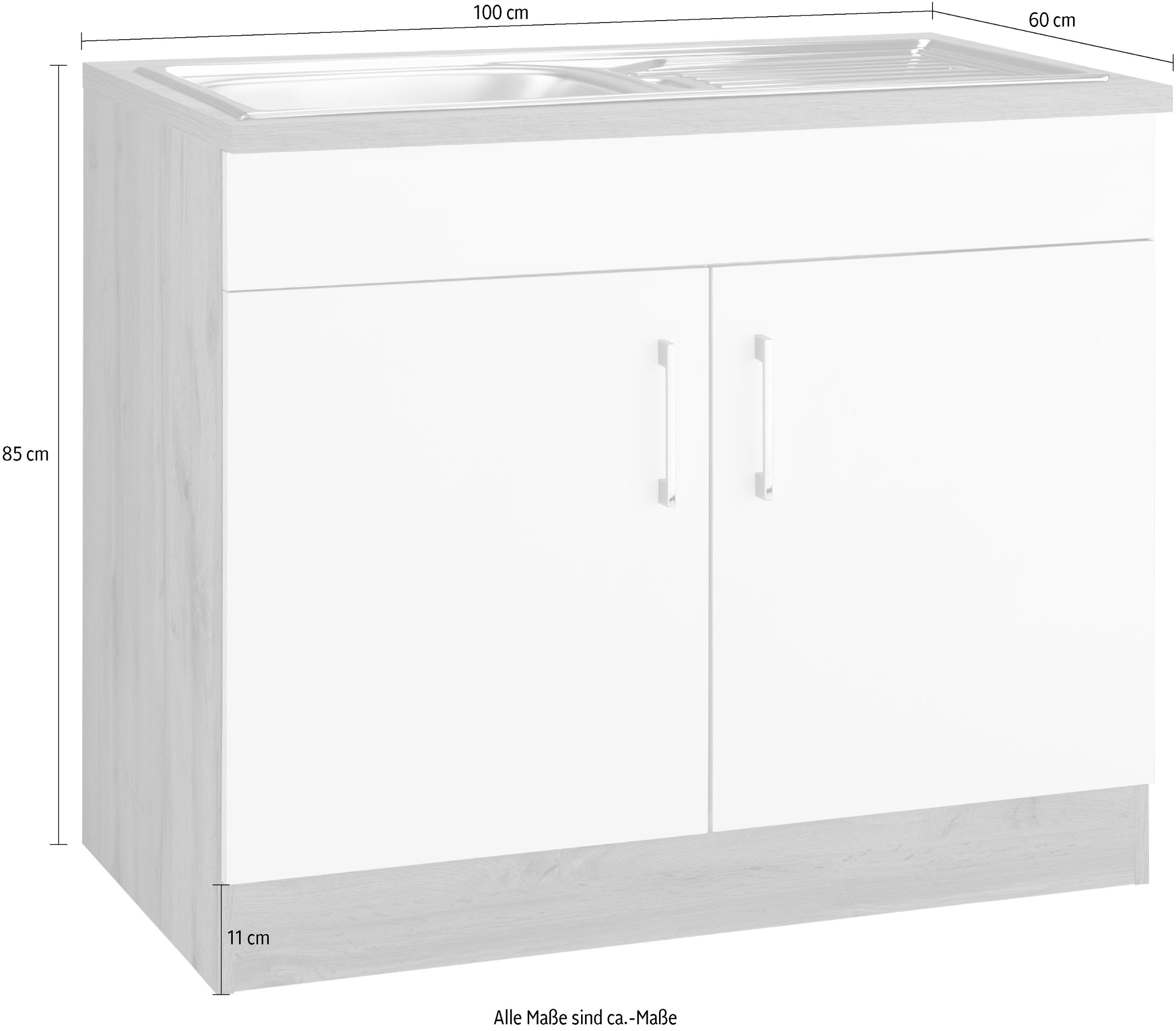 KOCHSTATION Spülenschrank »KS-Colmar« 100 cm, mit Metallgriff