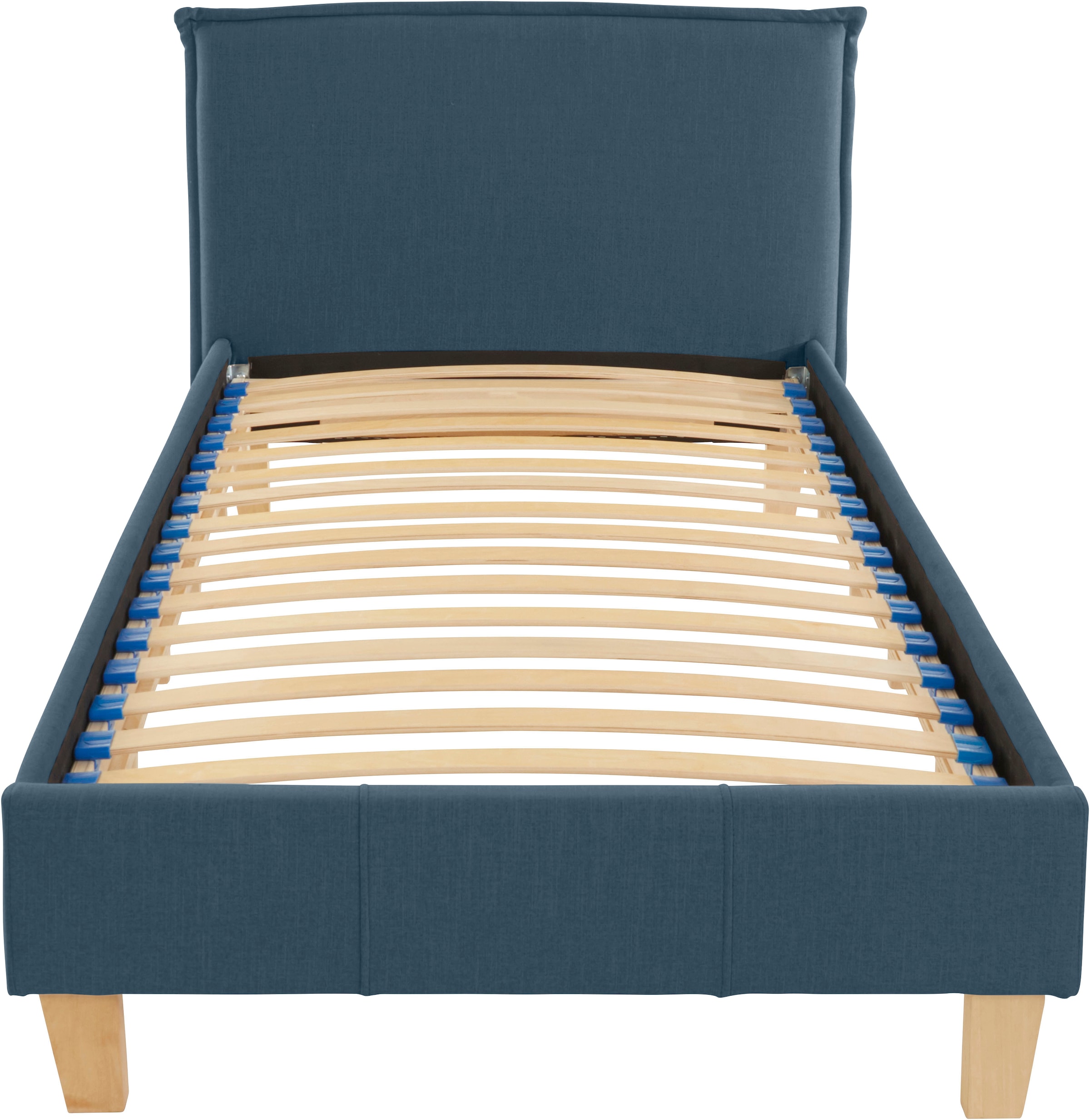 OTTO products Polsterbett »Heddi«, in 5 Breiten: von 90cm-200cm, Biese am Kopfteil, Strukturstoff