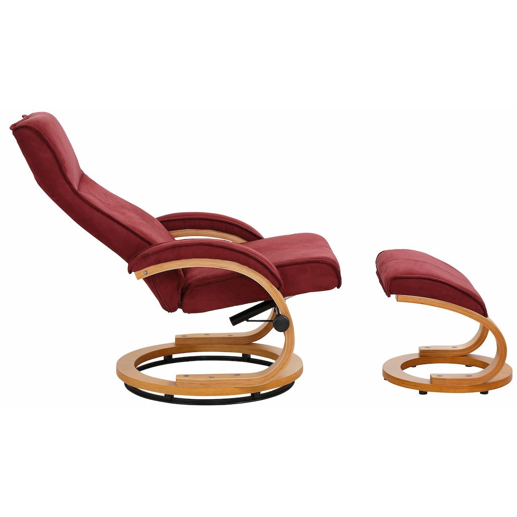 Home affaire Relaxsessel »Paris«, (2 St., bestehend aus Sessel und Hocker), in unterschiedlichen Bezugs- und Farbvarianten, Sitzhöhe 46 cm