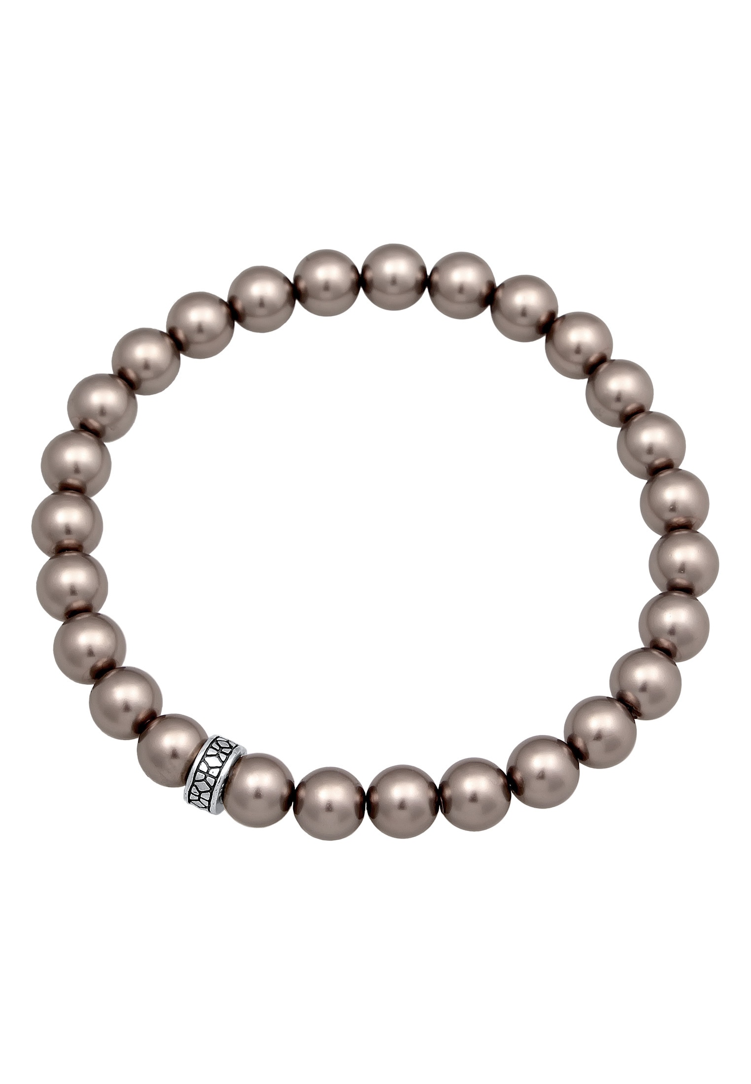 Kuzzoi Armkette »Armband Glasperlen Grau Beads Elegant 925 Silber«