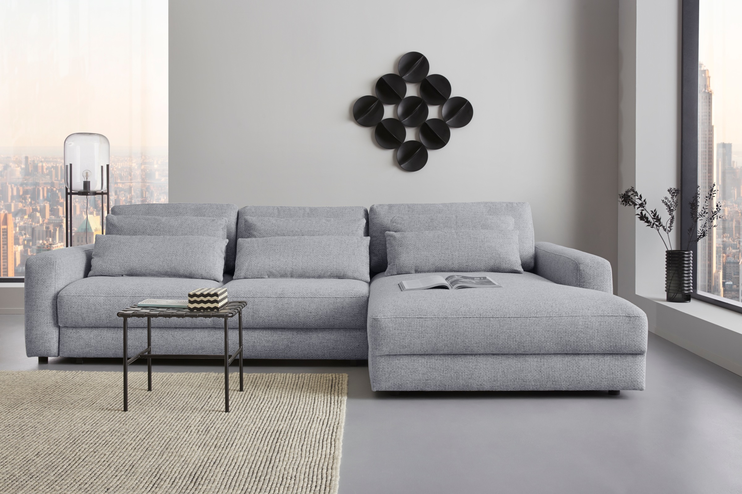 Places of Style Ecksofa »Bloomfield, L-Form«, wahlweise mit Bettfunktion und Bettkasten