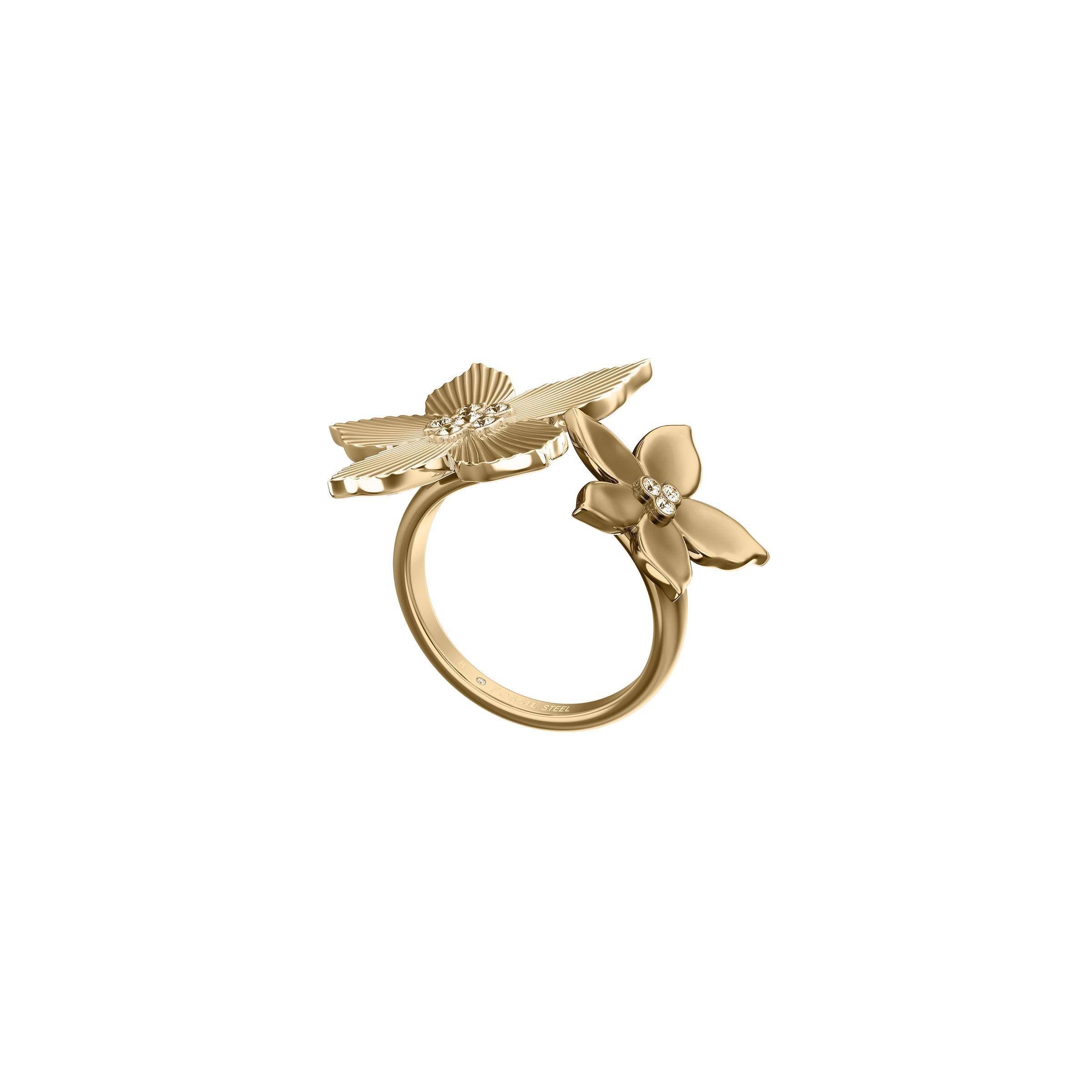 Fossil Fingerring »Schmuck Geschenk Edelsthal Ring Blume Sutton« mit Glasstein