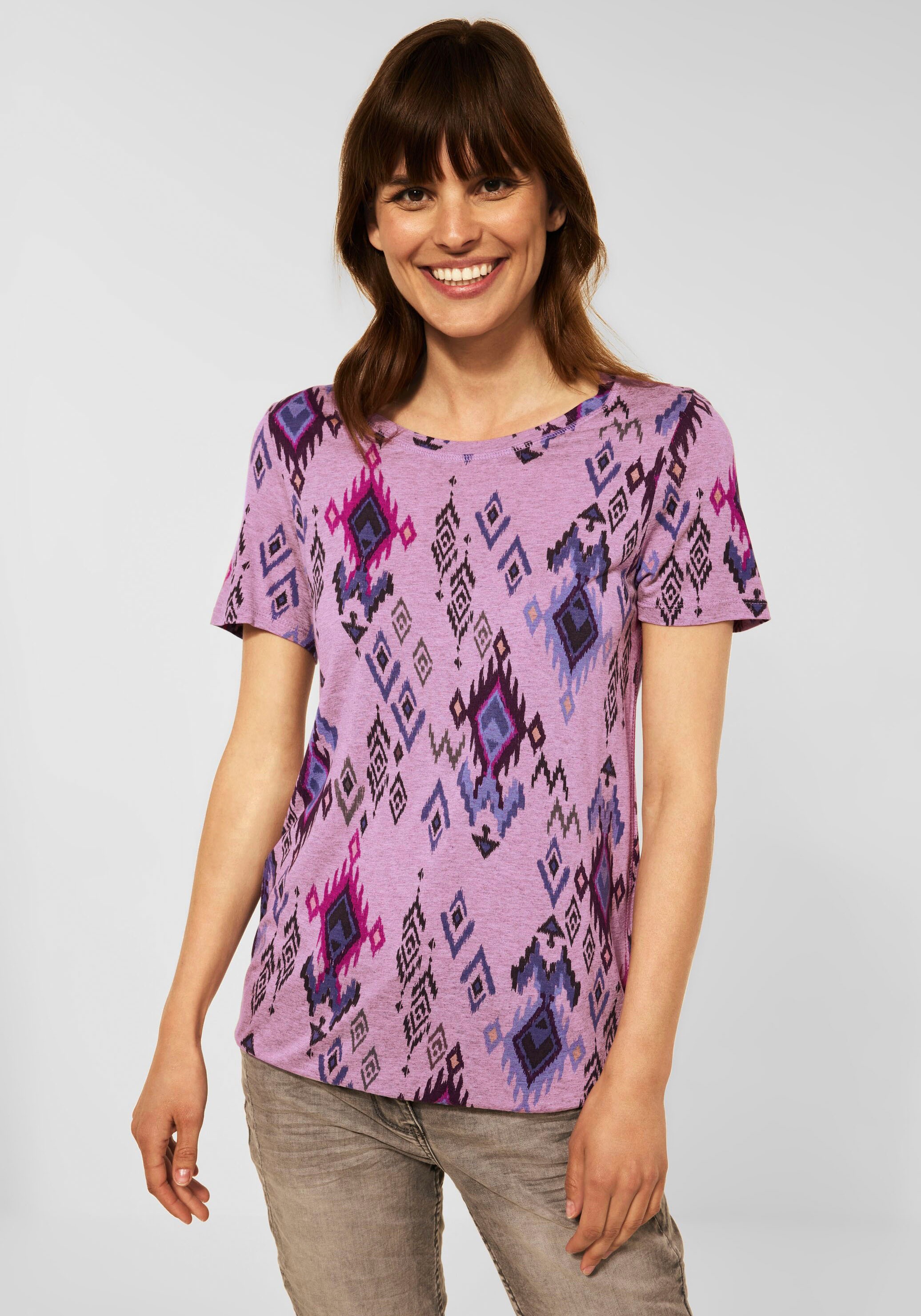 Cecil Kurzarmshirt, in Melange Optik