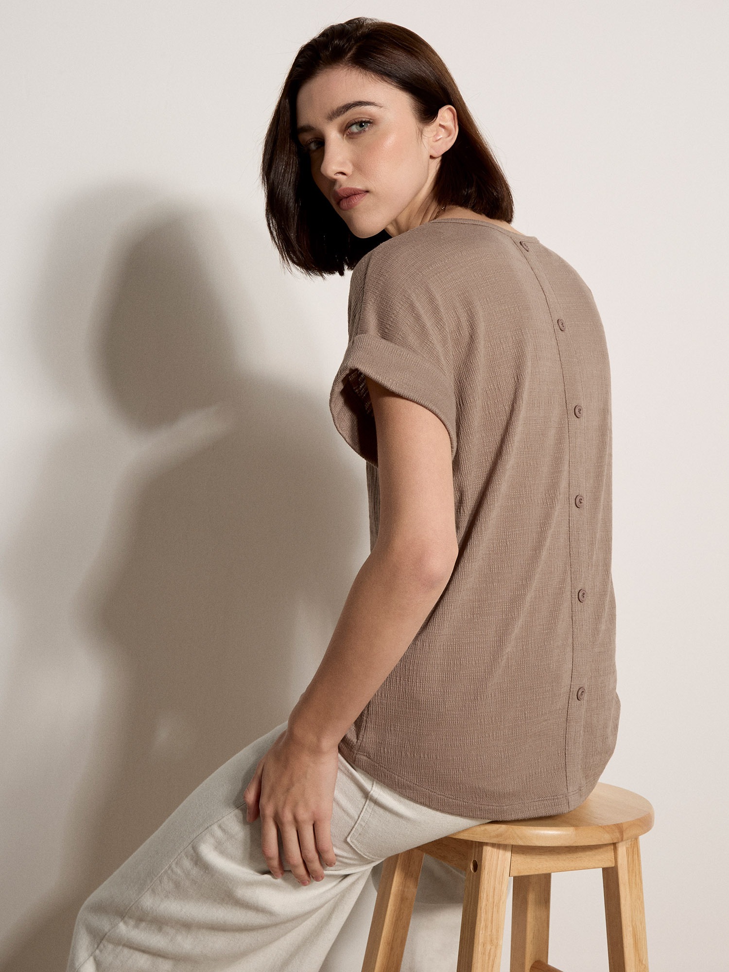 Apricot Shirttop »Top« mit Knöpfen am Rücken