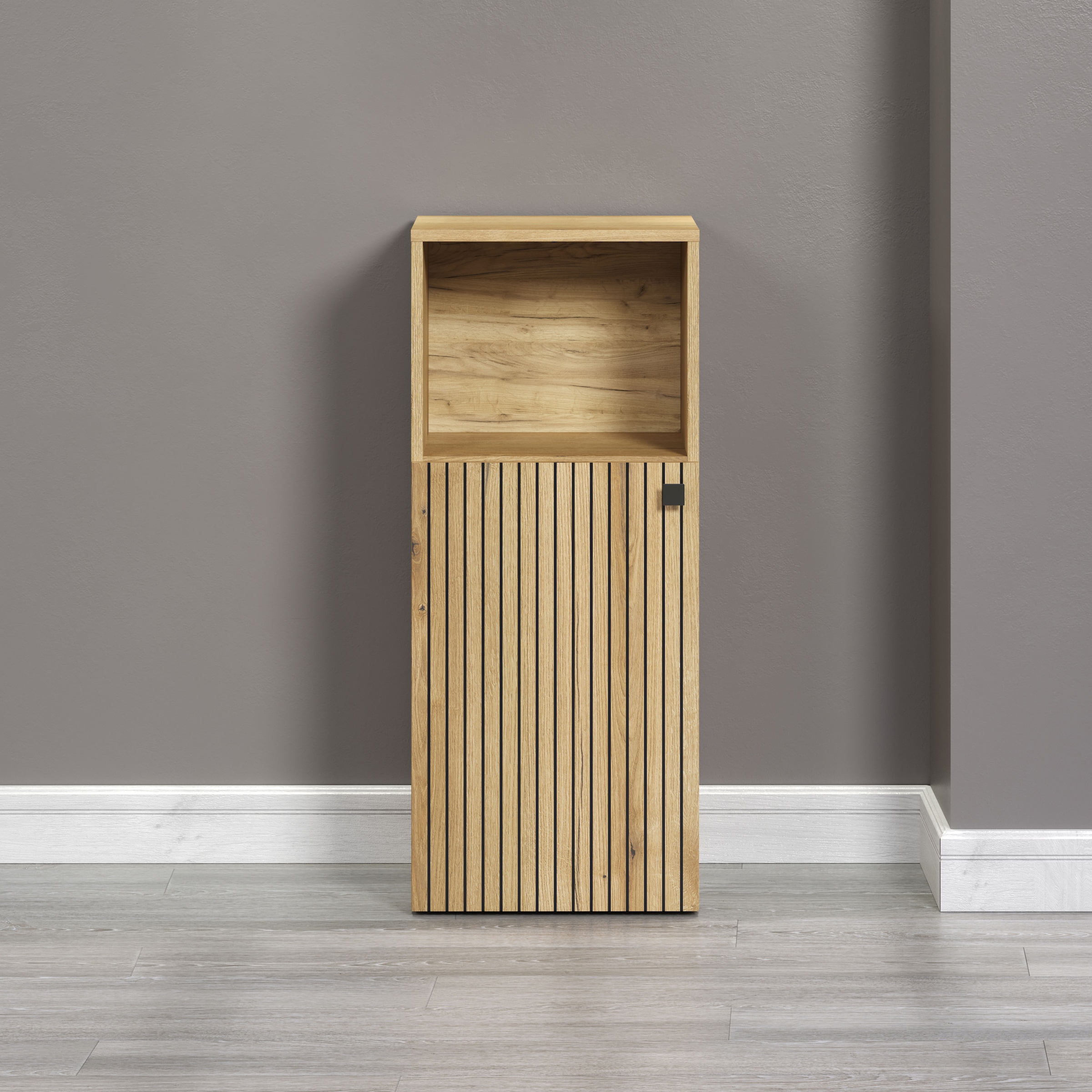 welltime Unterschrank »Amrum«, (1 St.), Badschrank mit offenem Fach und Rillenoptik - Maße (B/T/H) 40/31/95 cm