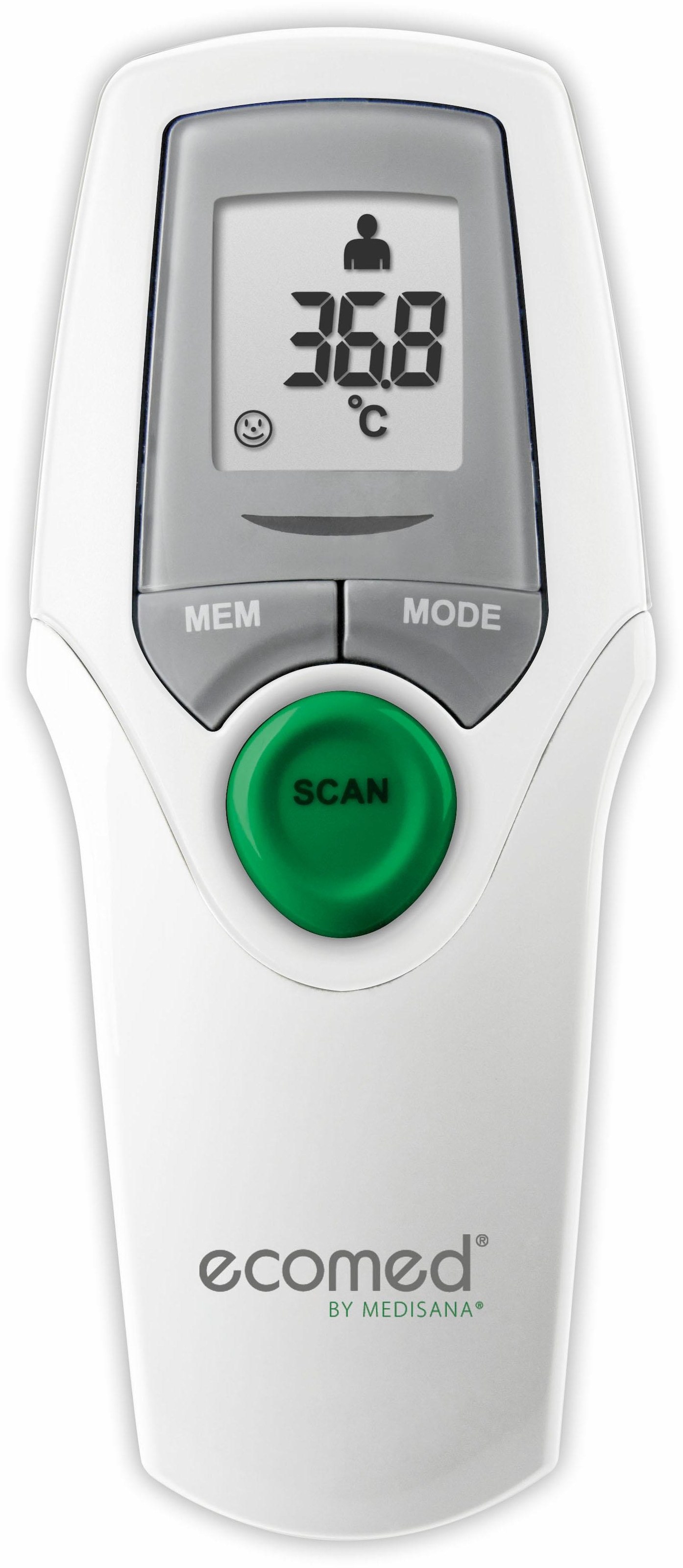 ecomed Infrarot-Fieberthermometer "TM-65E" berührungslose Messung: Körper, Umgebung, Flüssigkeit, Oberfläche