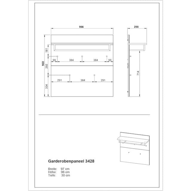 »GW-GENOVA Garderobenpaneel GERMANIA 3428« OTTO Garderobenpaneel Shop im Online