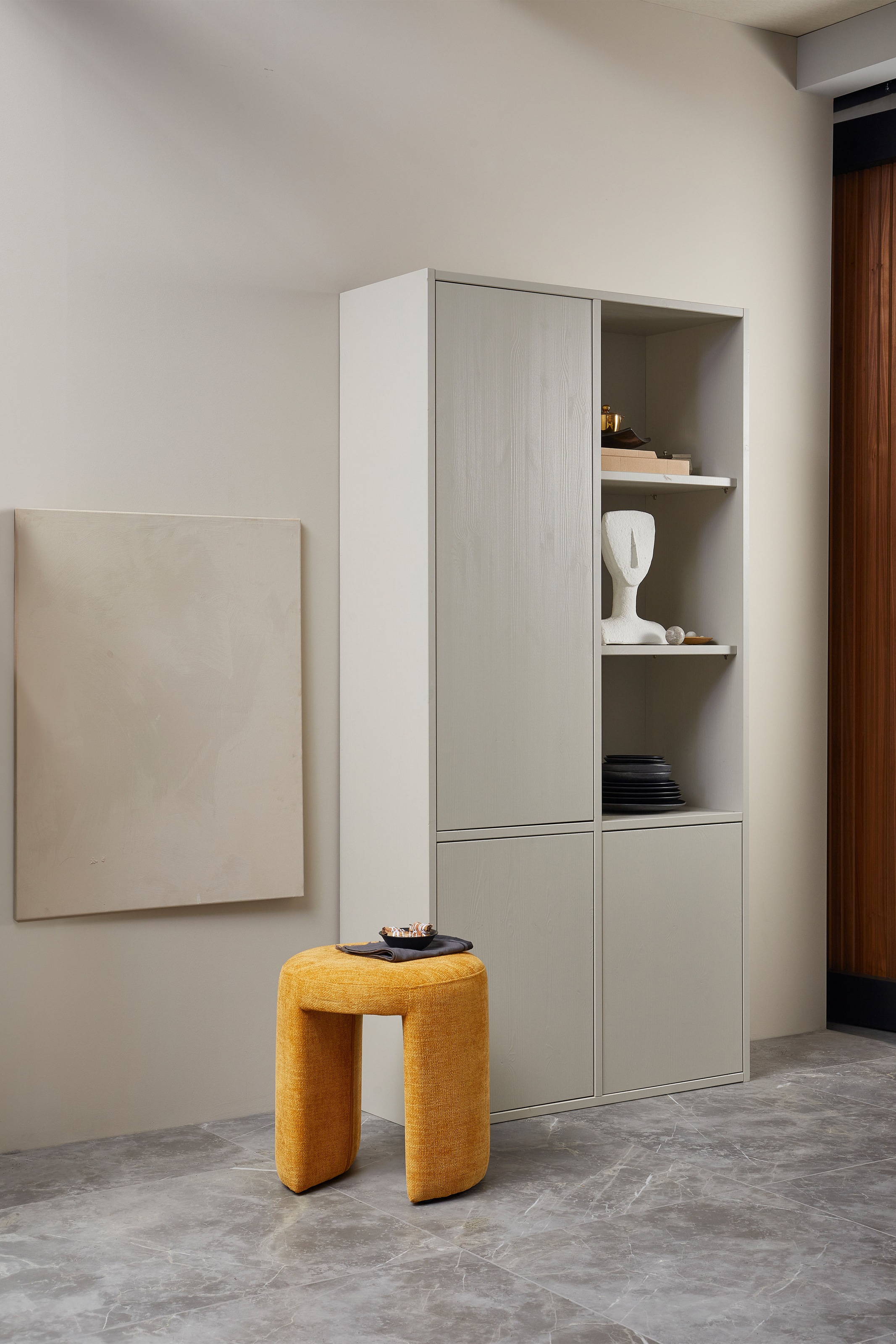 WOOOD Mehrzweckschrank »WOOOD MEREL ABLAGESCHRANK KIEFER DUST [fsc]« Merel Aufbewahrungsschrank, FSC-Kiefer, viel Stauraum, Push-to-Open