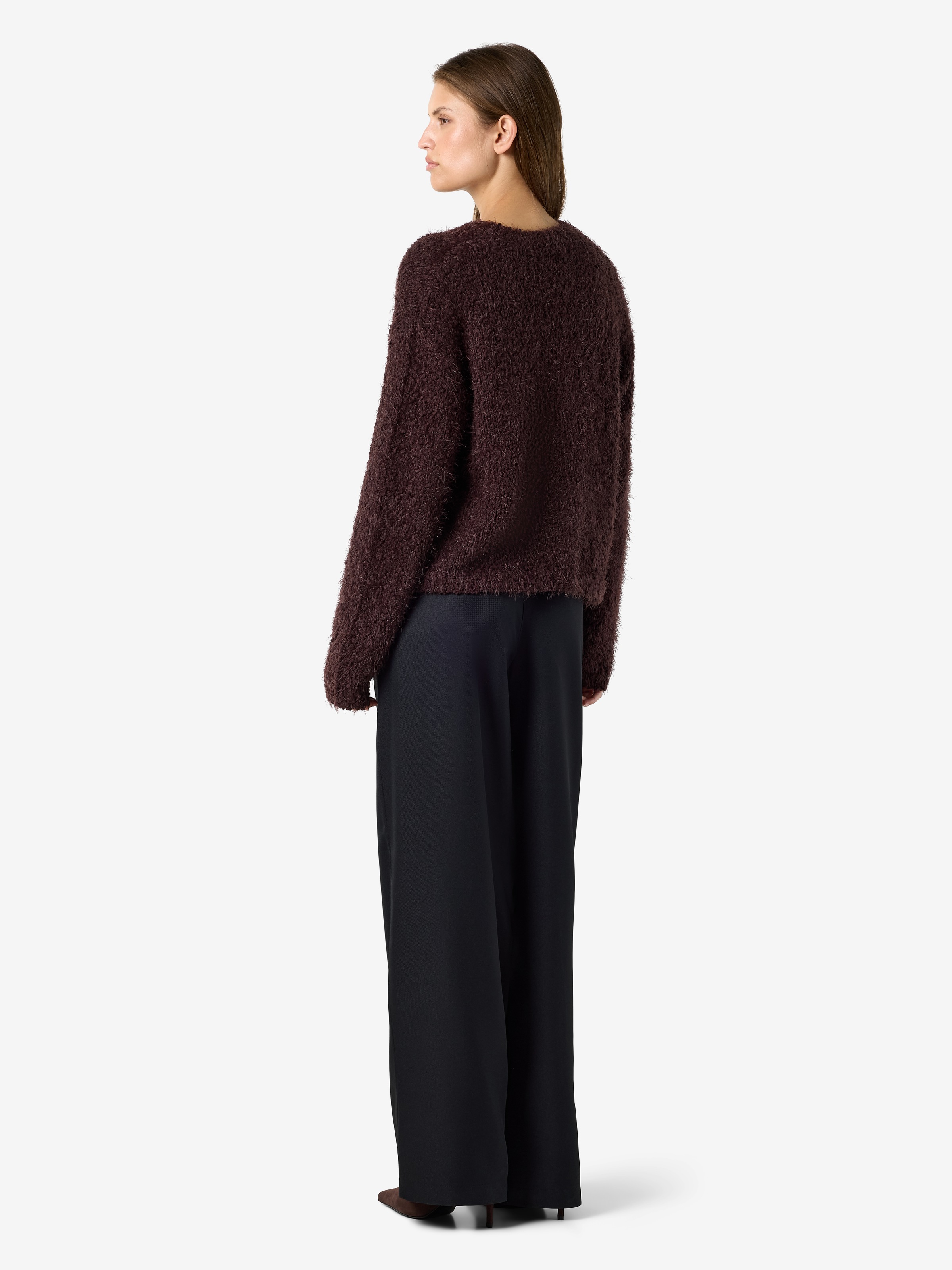 Noisy may Rundhalspullover »NMSASSY L/S O-NECK KNIT NOOS« Materialmix, relaxed fit