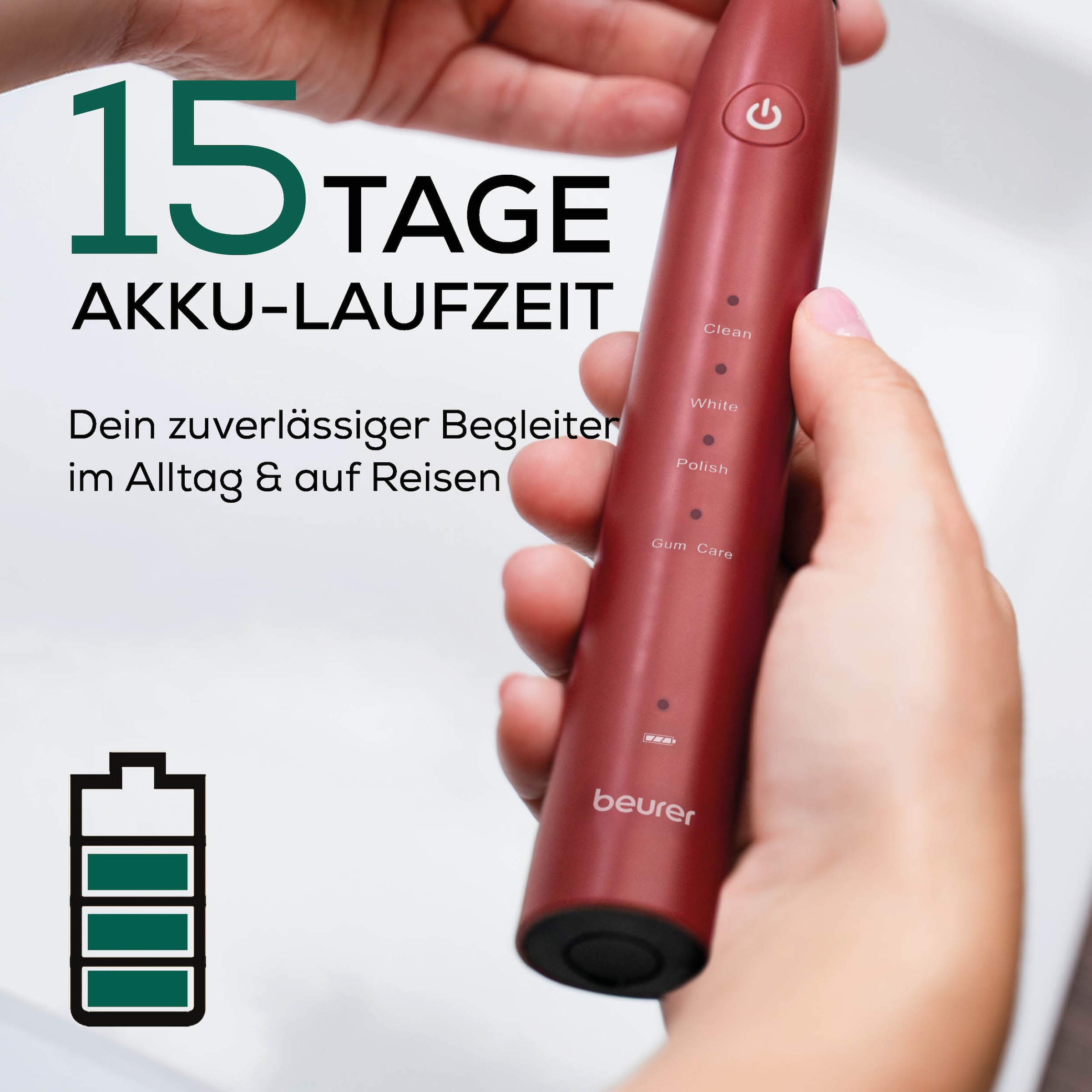 BEURER Schallzahnbürste »SC 30 Limited Edition 2025 Green Planet« 2 Stk. Aufsteckbürsten