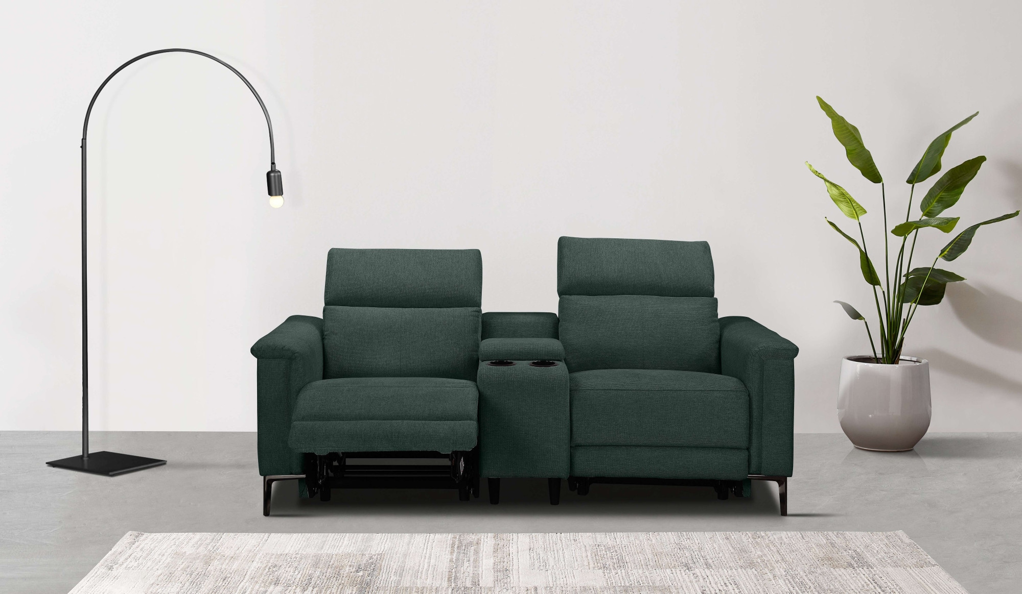 Places of Style 2-Sitzer »Lund, 2er-Kinosofa, TV-Sessel, Multimedia-Sofa, USB-A,«, m. elektrischer o. manueller Relaxfunktion, Getränkehalter u. Staufach