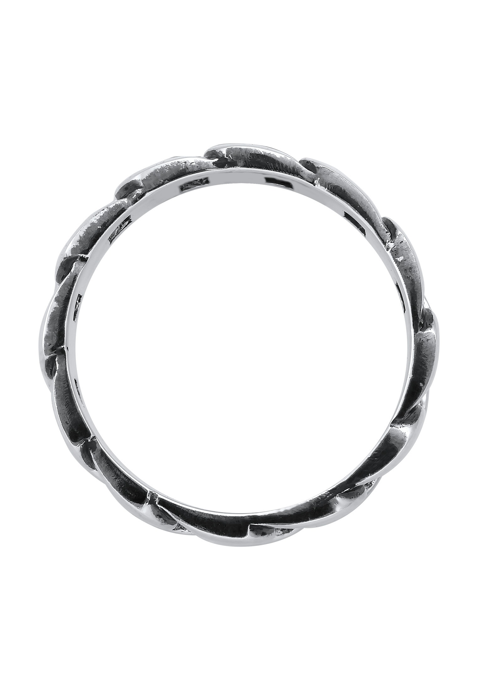 Kuzzoi Silberring »Ring Herren Chunky Chain Look Panzerglieder 925 Silber«