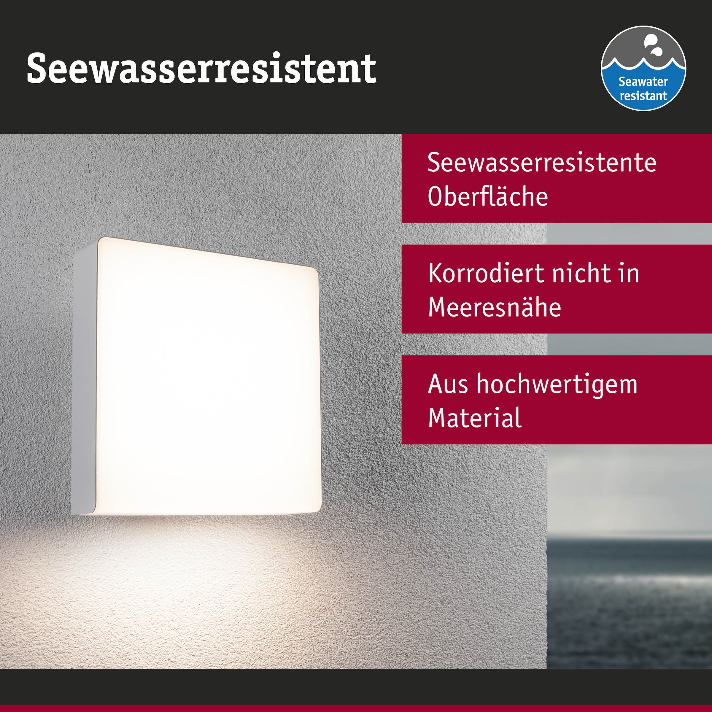 Paulmann LED Außen-Wandleuchte »Azalena IP44 250x97mm 3000K 8,5W 700lm 230V Kunststoff, Aluminium« 1 Stk. Warmweiß Bewegungsmelder mit Hochfrequenz-Sensor IP44