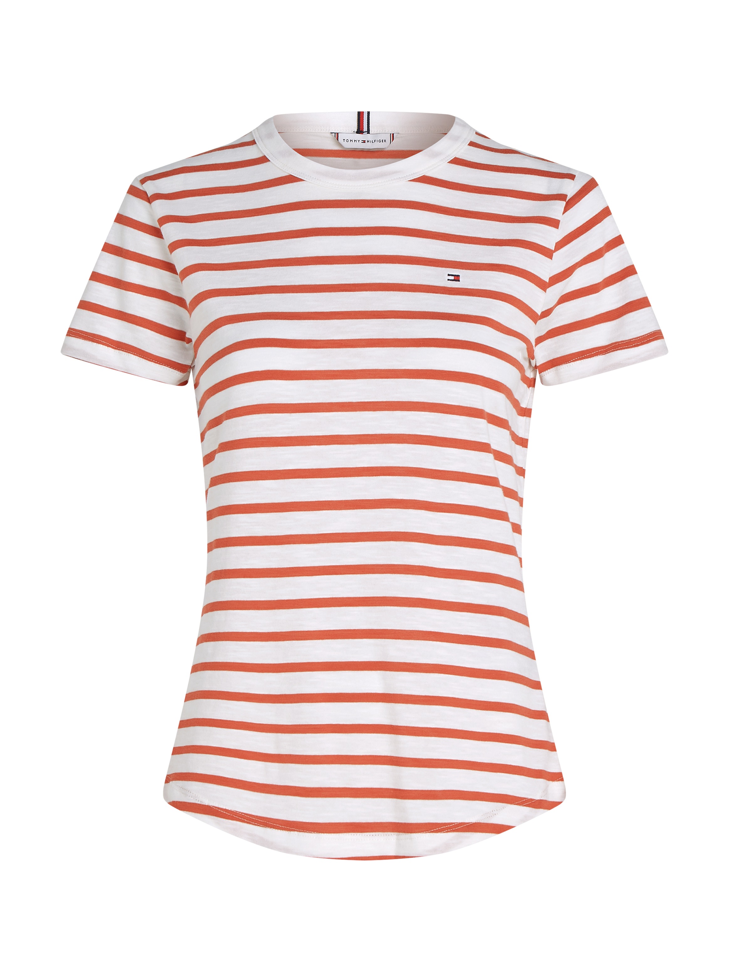 Tommy Hilfiger Rundhalsshirt »1985 SLIM SLUB C-NK SS«, mit Logostickerei
