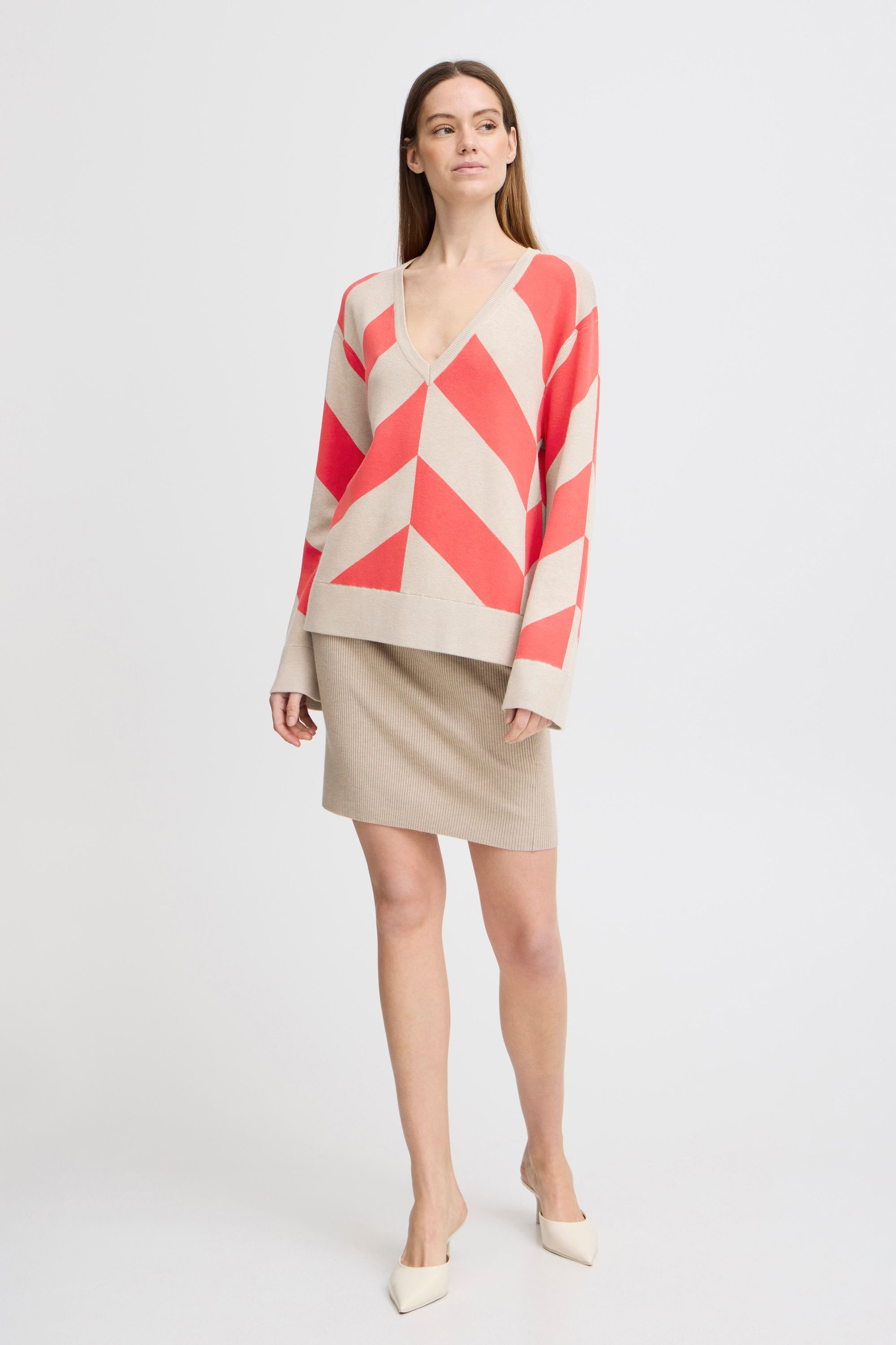 b.young Strickfleece-Pullover »Strickpullover BYMMMORLA GEOMETRIC JUMPER -«