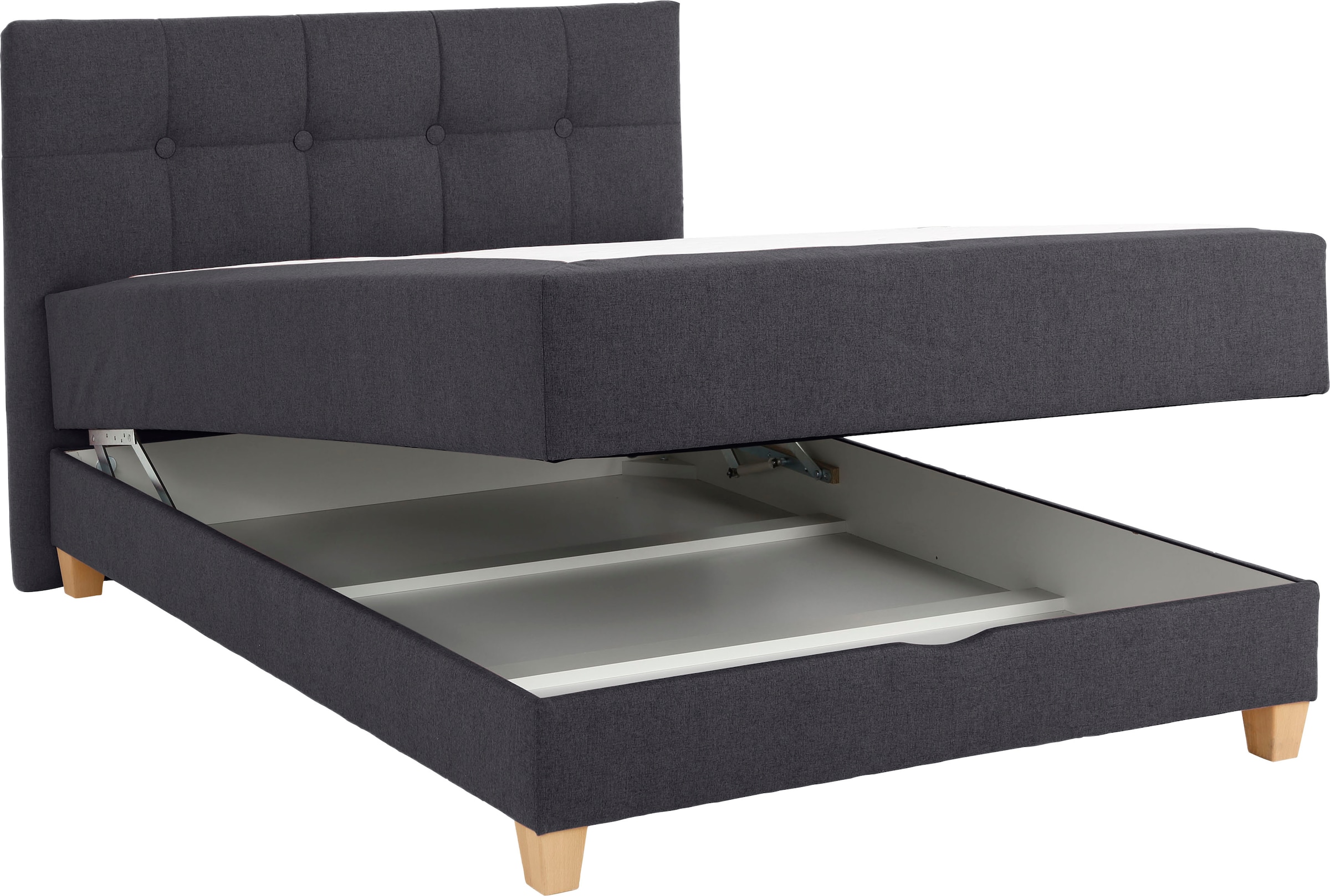 Home affaire Boxbett »Lonrai«, in H2,H3 & H4 und XXL - Überlänge 220cm wählbar, inkl. Topper