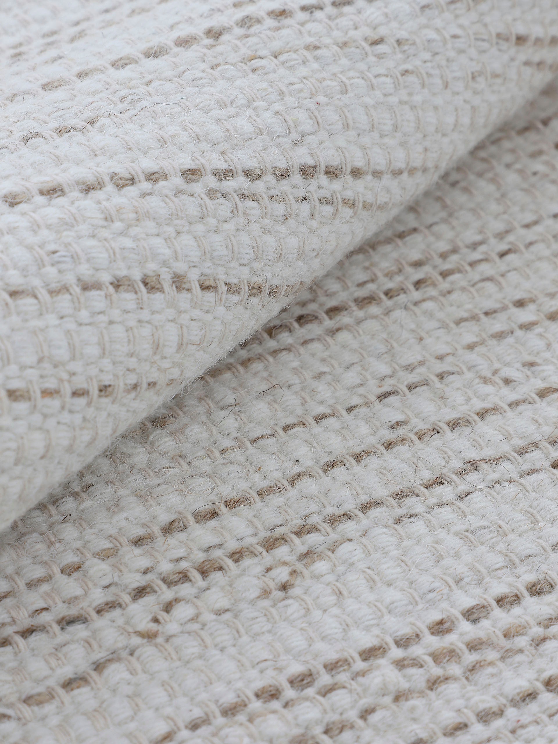 carpetfine Wollteppich »Mona«, rechteckig, 5 mm Höhe, Wolle, Wendeteppich aus Wolle/Baumwolle, Wohnzimmer