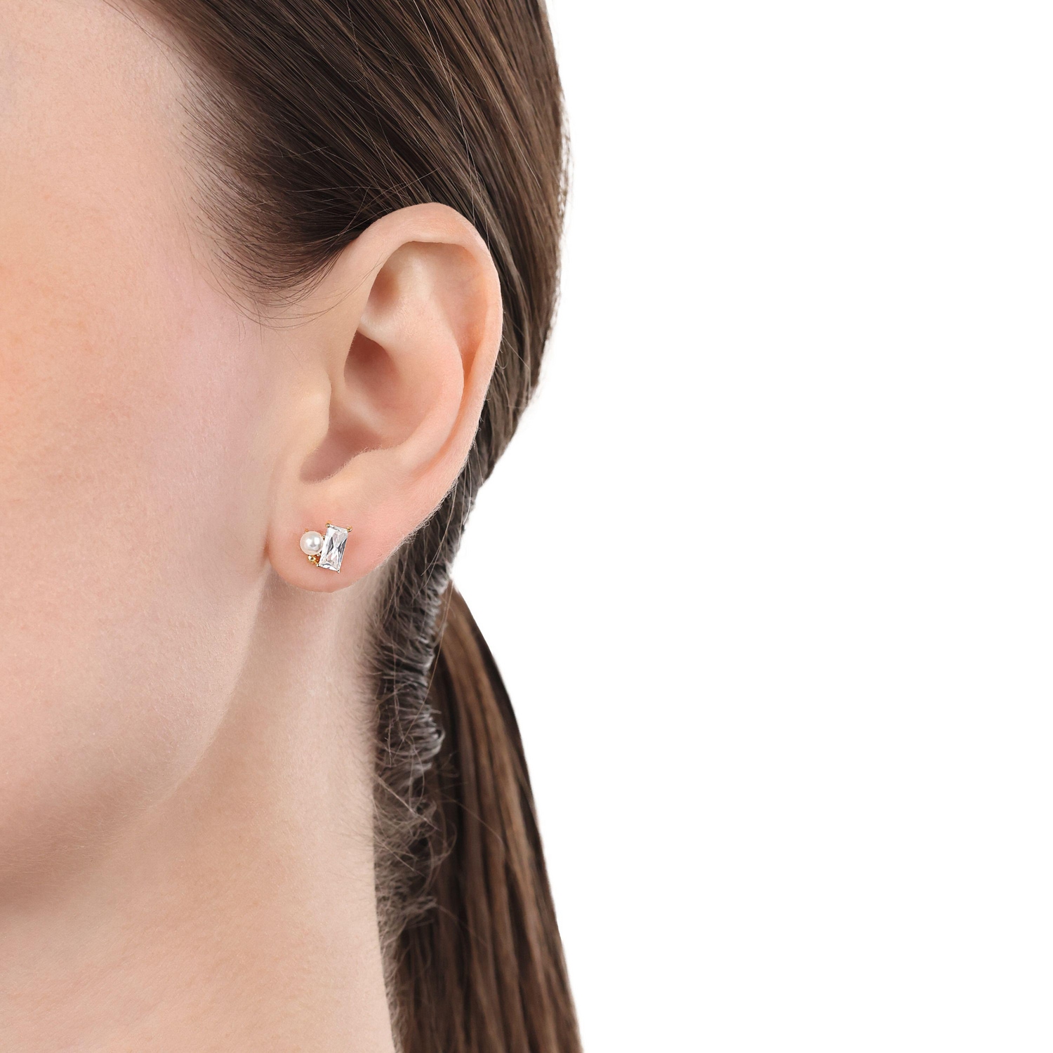 Amor Paar Ohrstecker »Schmuck Geschenk, Perle« mit Zirkonia (synth.)   - mit Glasperle
