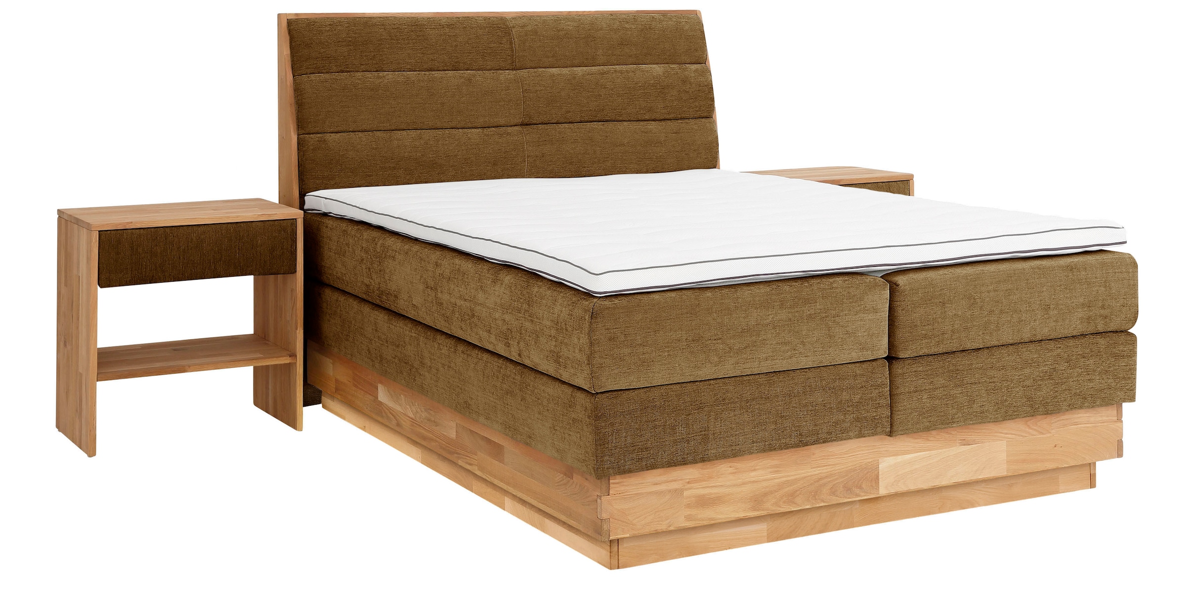 OTTO home Boxspringbett »Jenna« ohne LED-Beleuchtung, mit zertifizierten, recycelten Bezugsstoffen