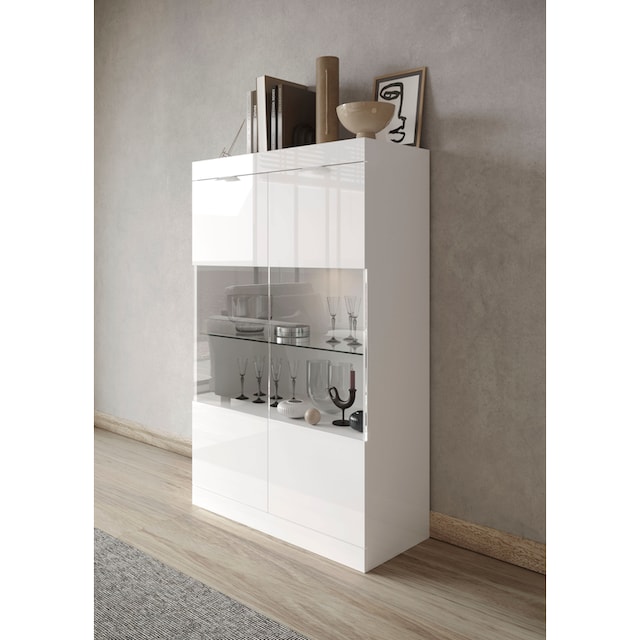 LC Vitrine »Slim«, Breite 91 cm, weiß Hochglanz Lack OTTO Online Shop