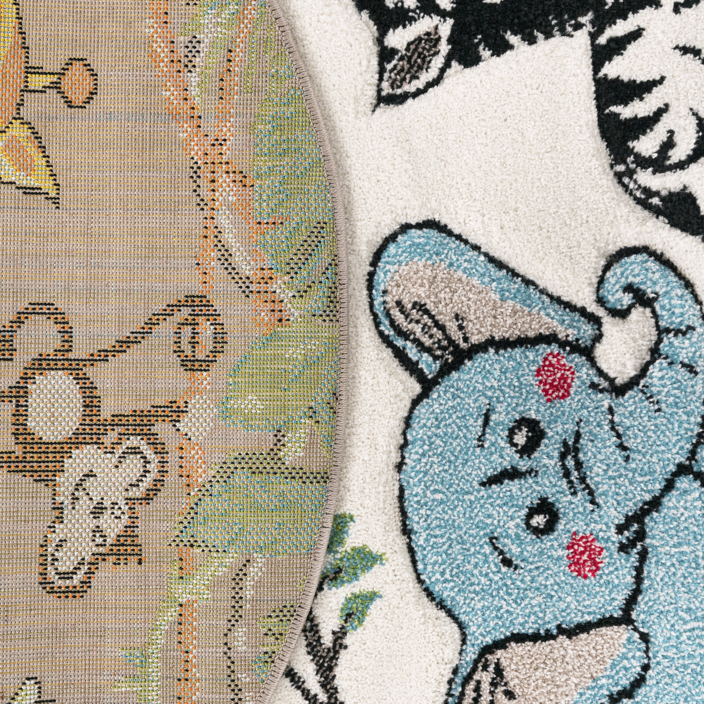 Paco Home Kinderteppich »Diamond 644«, rund, 18 mm Höhe, Kurzflor, 3D-Design, Motiv Dschungel Tiere, Kinderzimmer