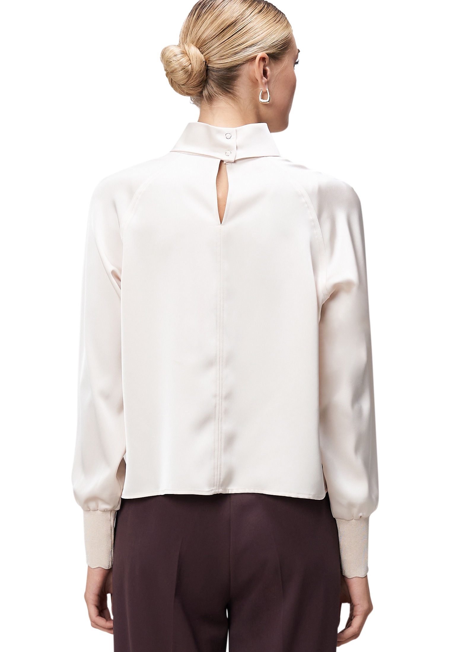 Zero Satinbluse »Satinbluse mit Stehkragen«