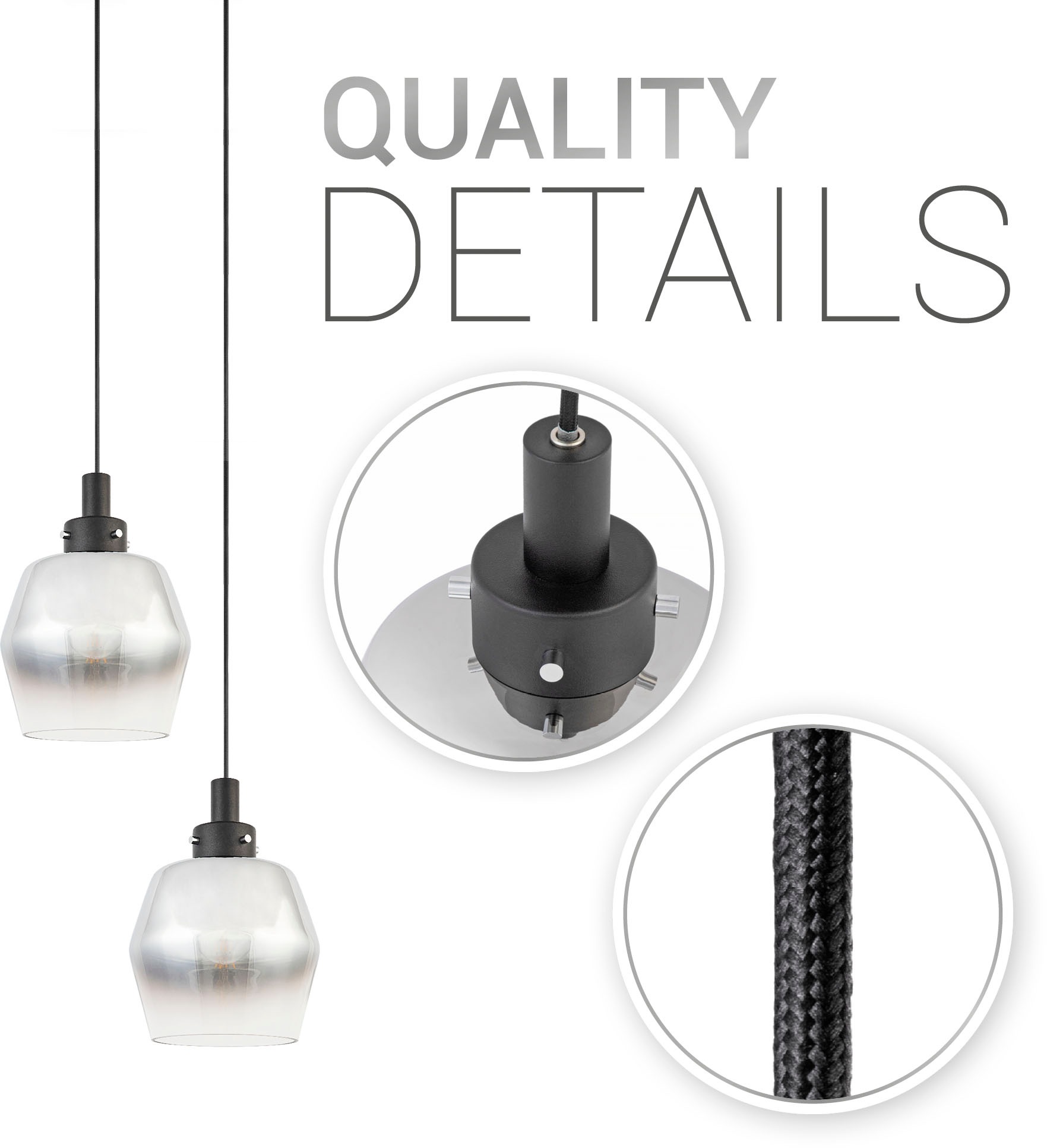 Paco Home Pendelleuchte »DANA«, Leuchtmittel E27 | ohne Leuchtmittel, Pendelleuchte Wohnzimmer Glas Esszimmer Modern Industrial Bar E27