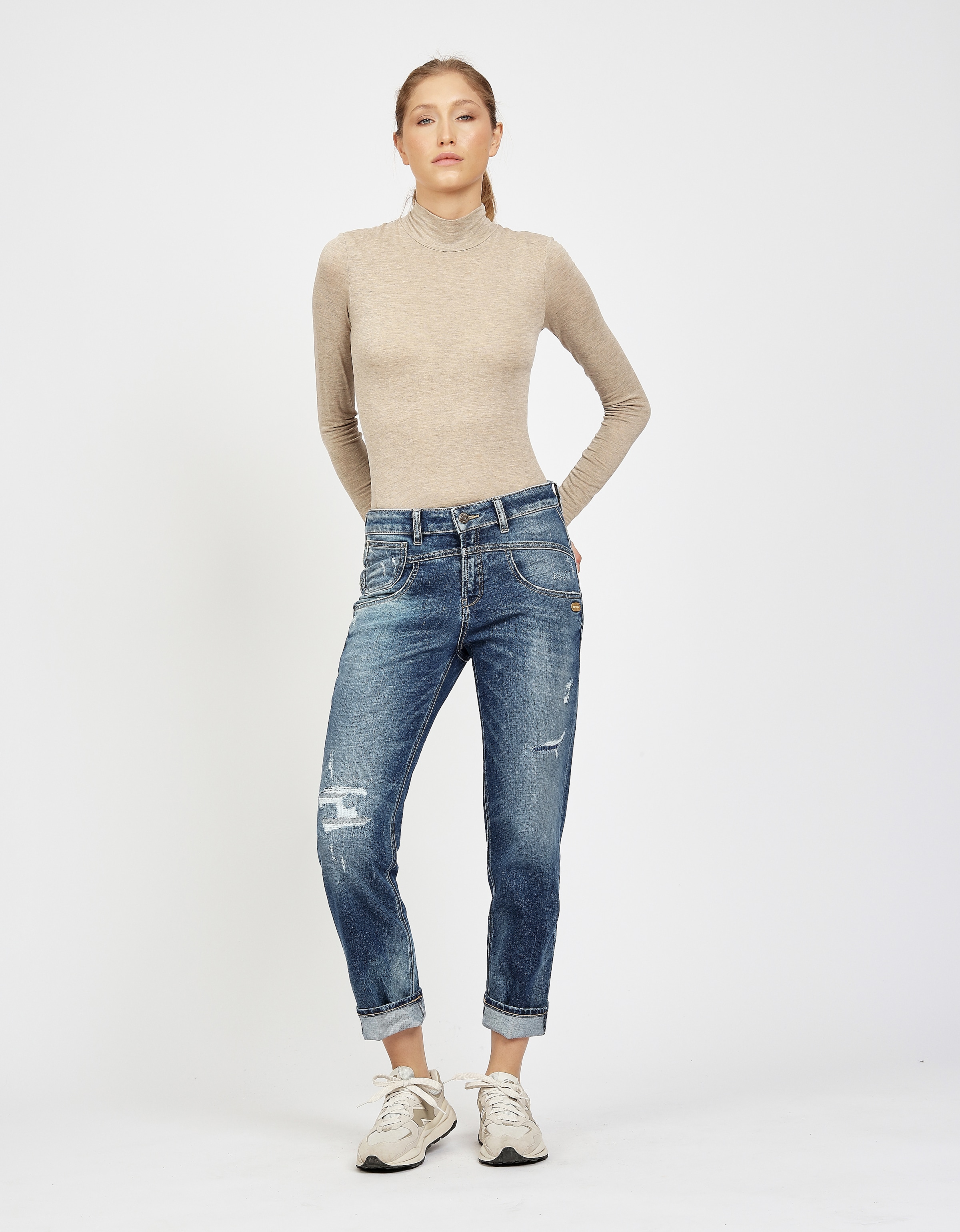 GANG Loose-fit-Jeans »94BO CROPPED«, mit Rundpasse