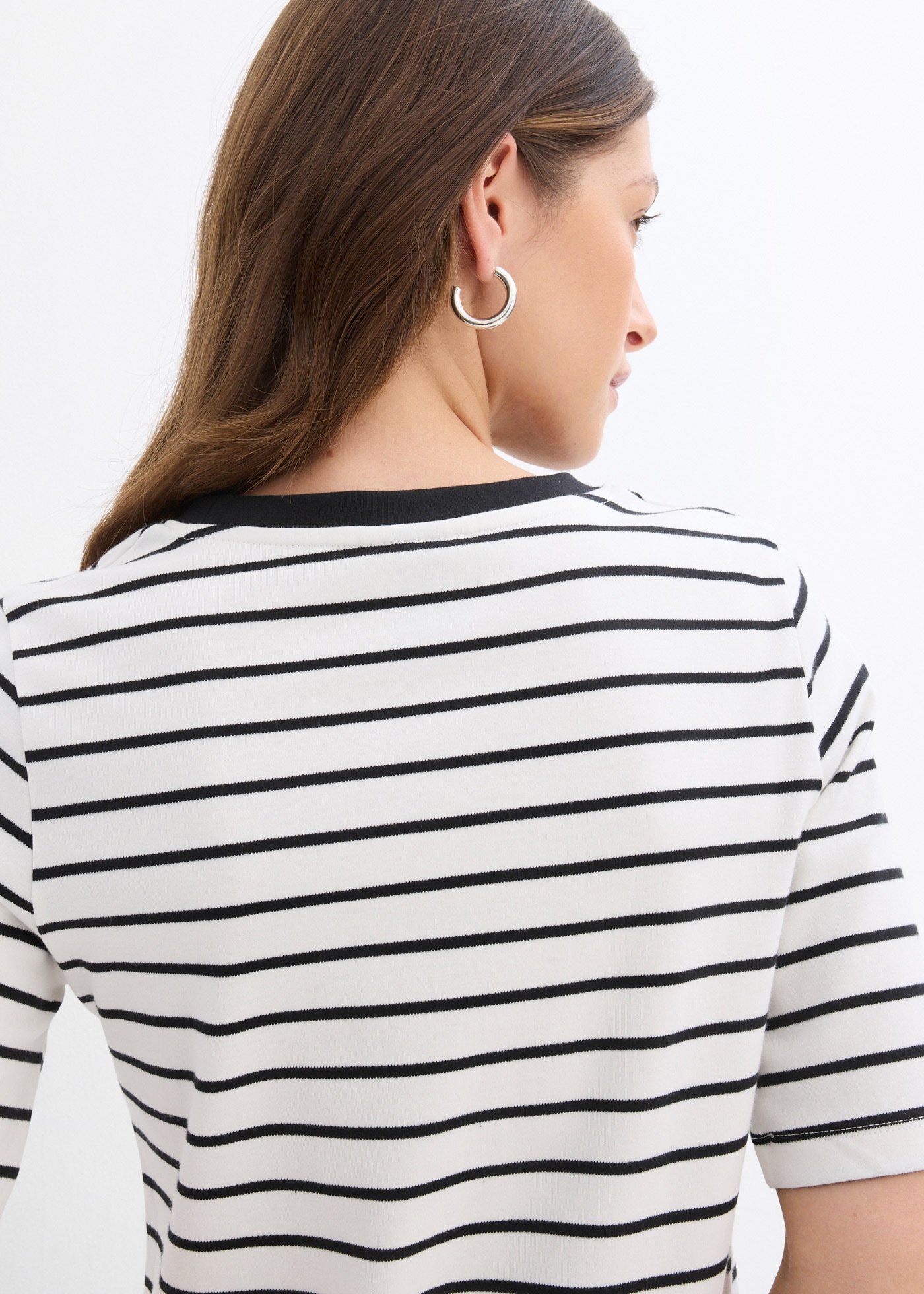 bonprix T-Shirt Halbarm, aus reiner Baumwolle