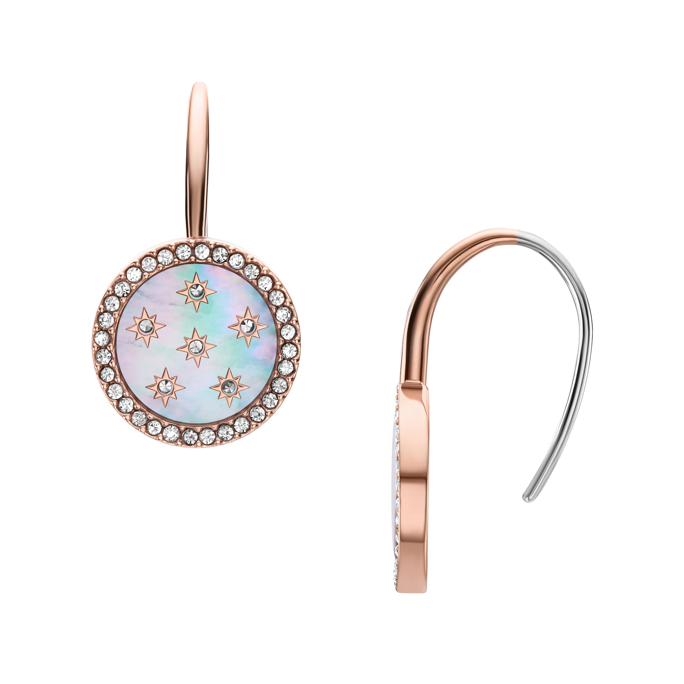 Fossil Paar Ohrhaken »Schmuck Geschenk Edelstahl Ohrringe MERRIT« mit Glasstein - mit Perlmutt