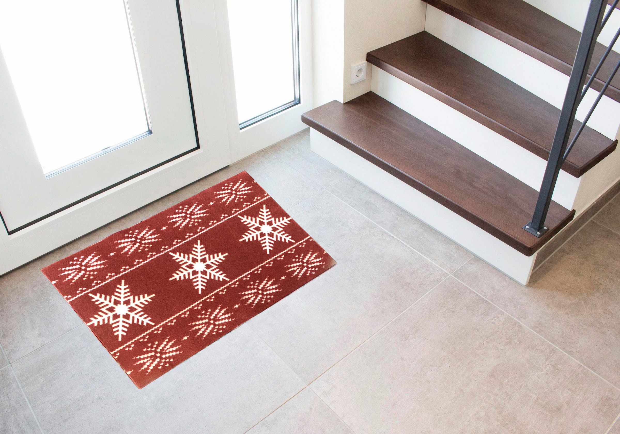my home Fußmatte »Schneeflocken«, rutschfest, bei rechteckig, Weihnachten, Türvorleger, festlich Winter-Motiv, OTTO